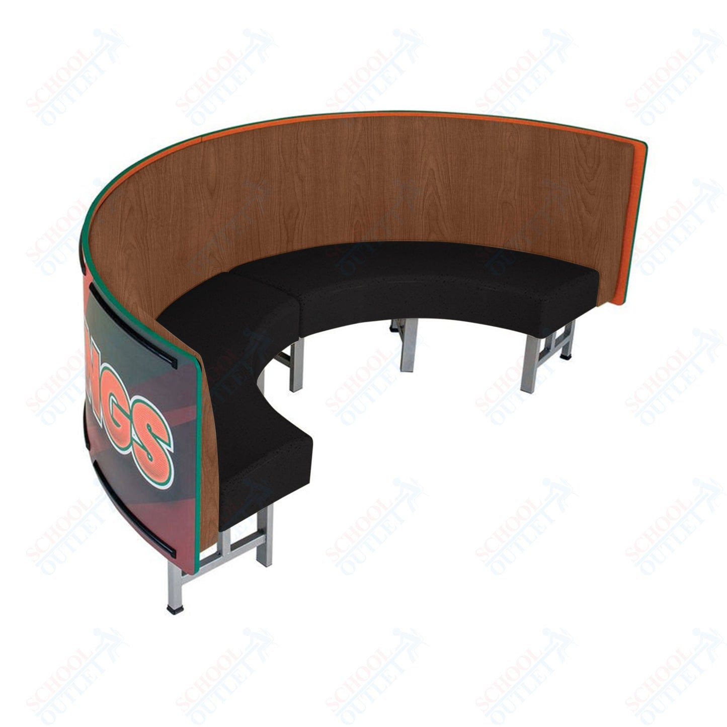 AmTab Mobile Booth Seating - Half Circle - 24"W x 48"L  (AMT-HMBS244)