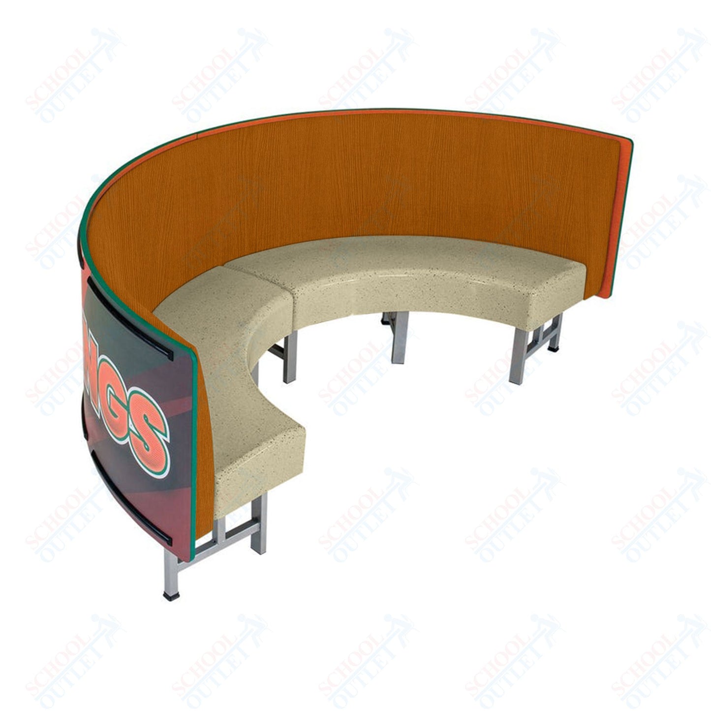 AmTab Mobile Booth Seating - Half Circle - 24"W x 48"L  (AMT-HMBS244)