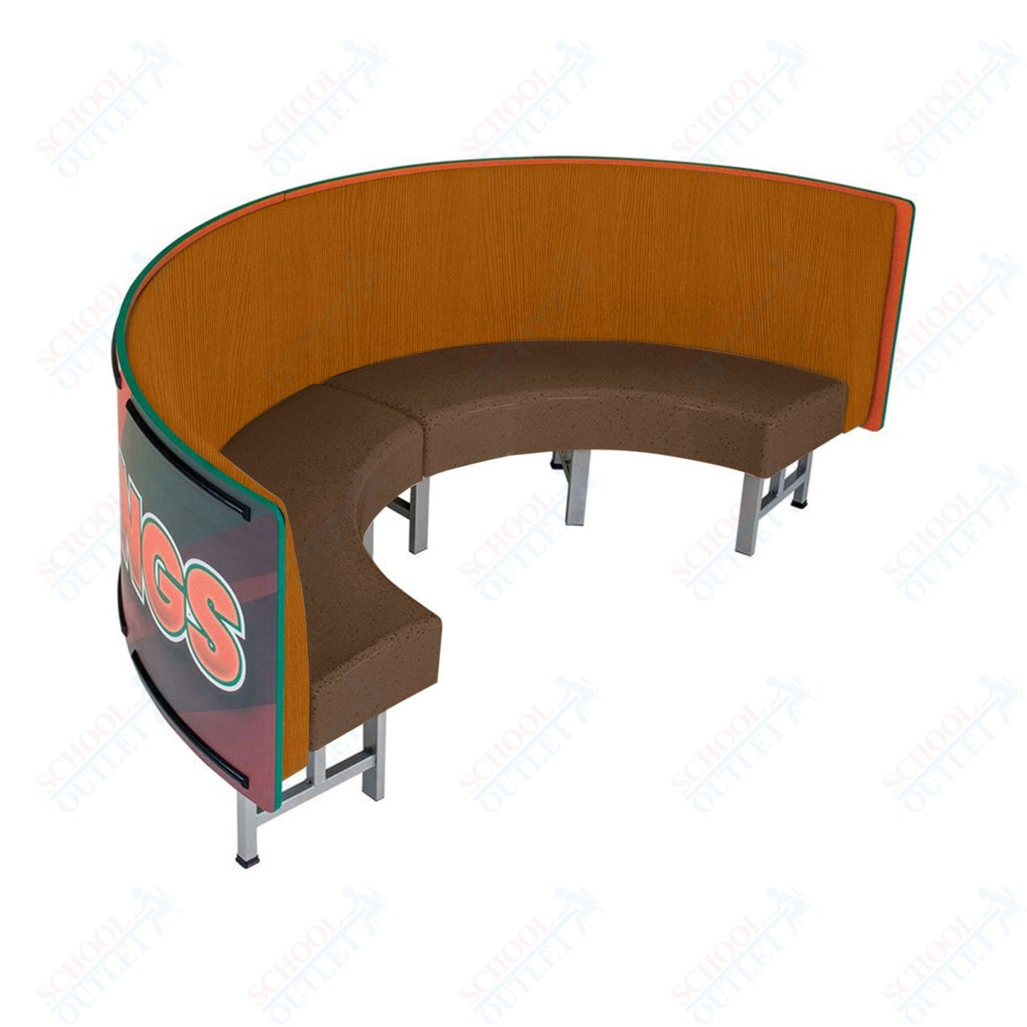 AmTab Mobile Booth Seating - Half Circle - 24"W x 48"L  (AMT-HMBS244)