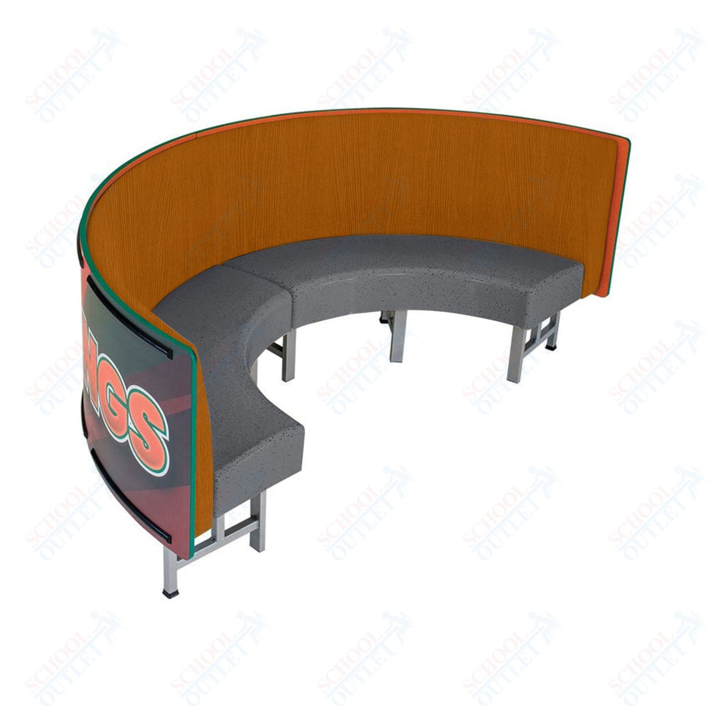 AmTab Mobile Booth Seating - Half Circle - 24"W x 48"L  (AMT-HMBS244)