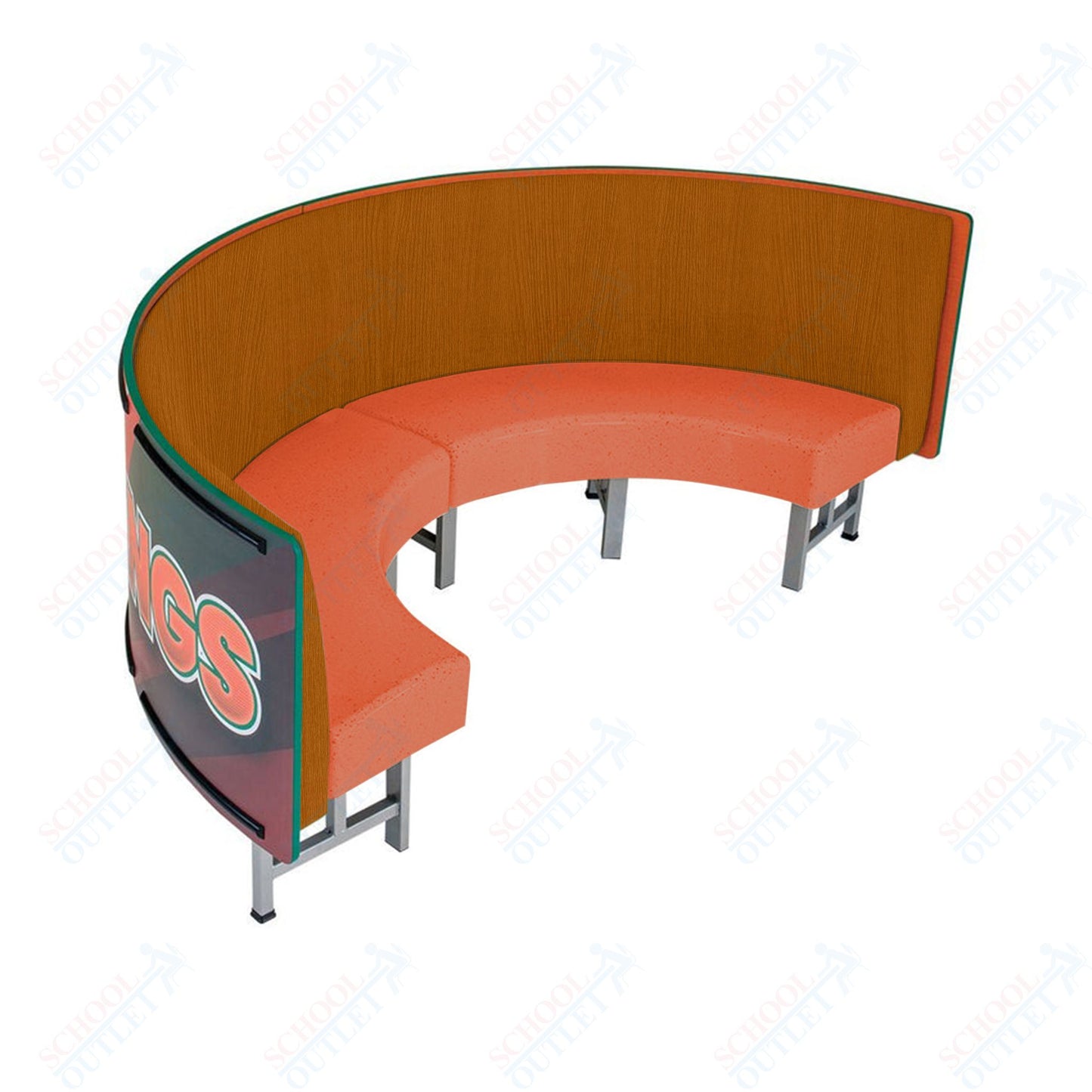 AmTab Mobile Booth Seating - Half Circle - 24"W x 48"L  (AMT-HMBS244)