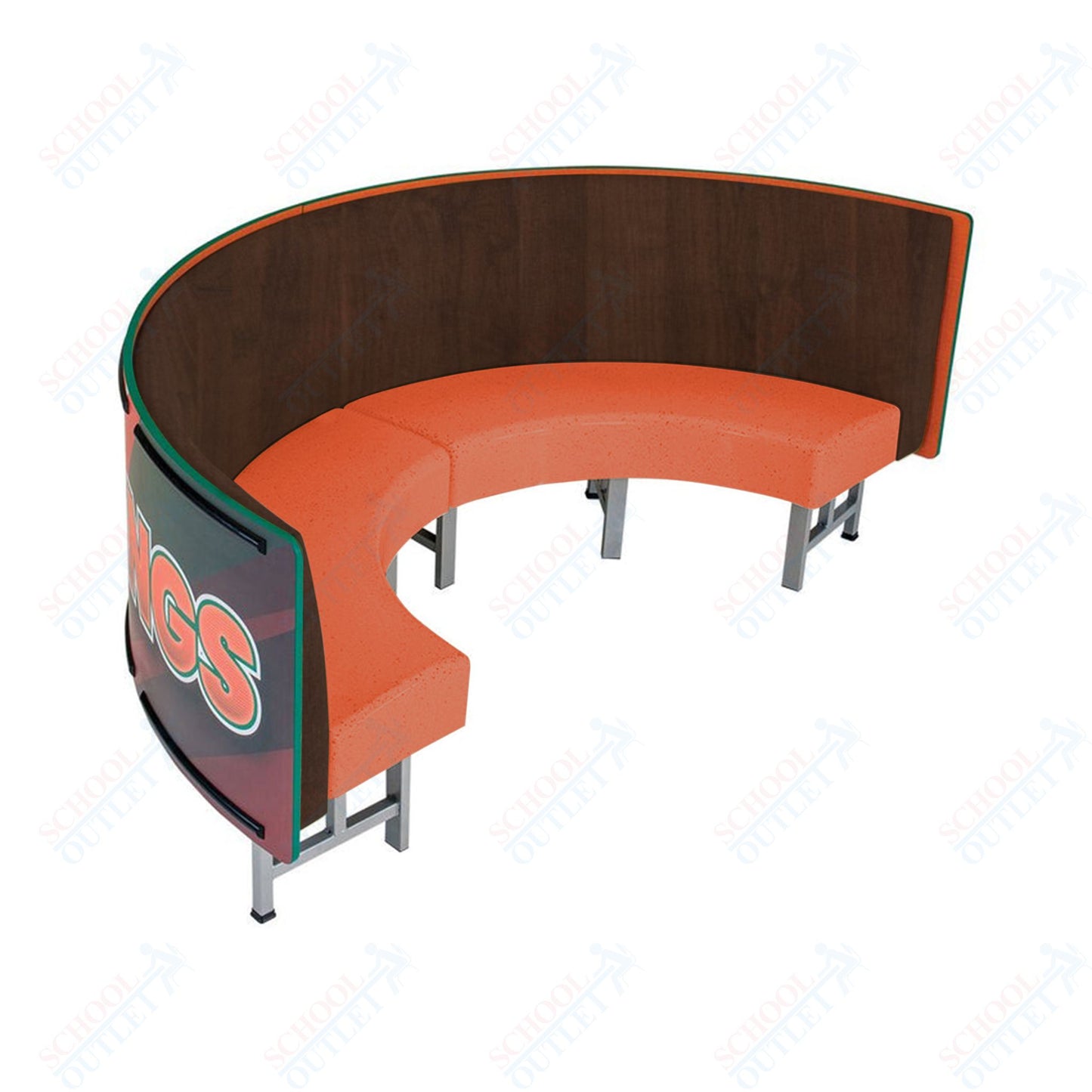 AmTab Mobile Booth Seating - Half Circle - 24"W x 48"L  (AMT-HMBS244)