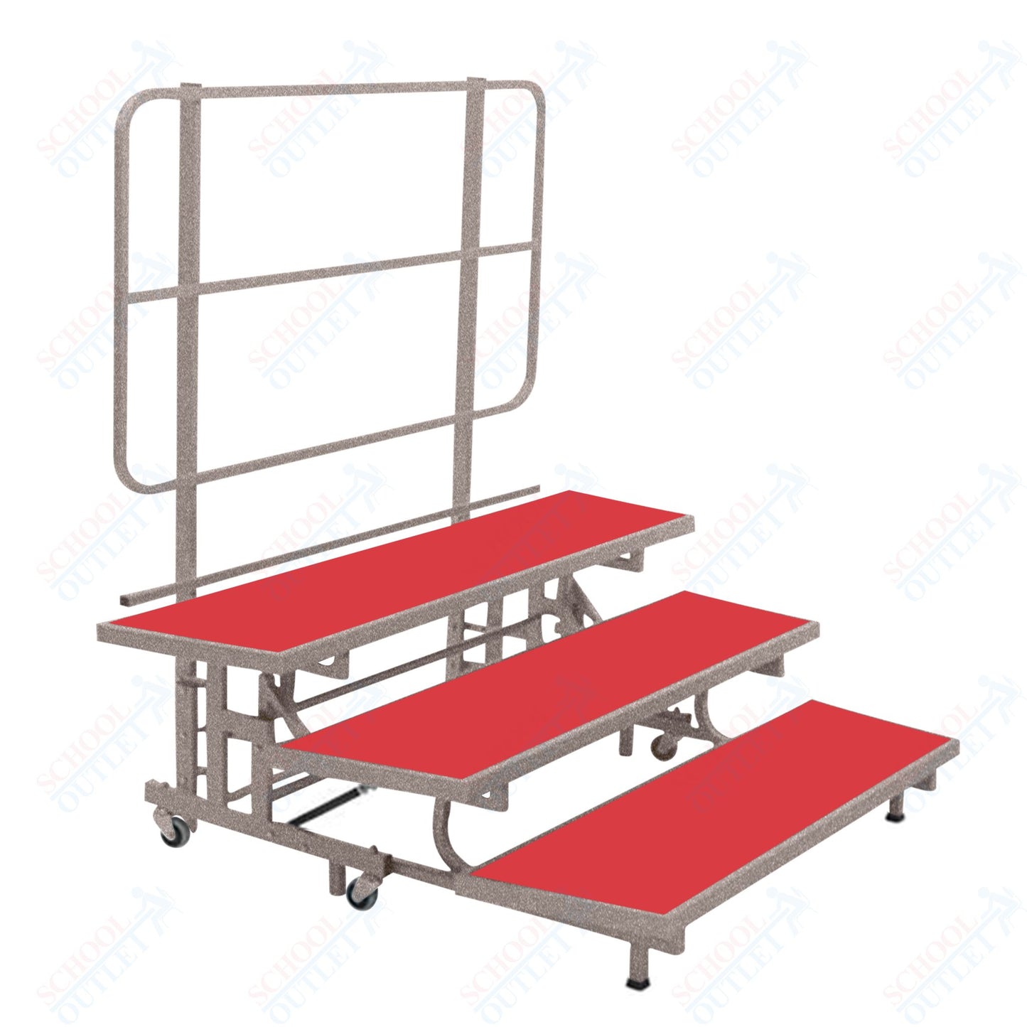 AmTab Mobile E - Z Riser - 3 Levels (8"H, 16"H, 24"H) - 53"W x 72"L x 24"H (AmTab AMT - PCR3) - SchoolOutlet