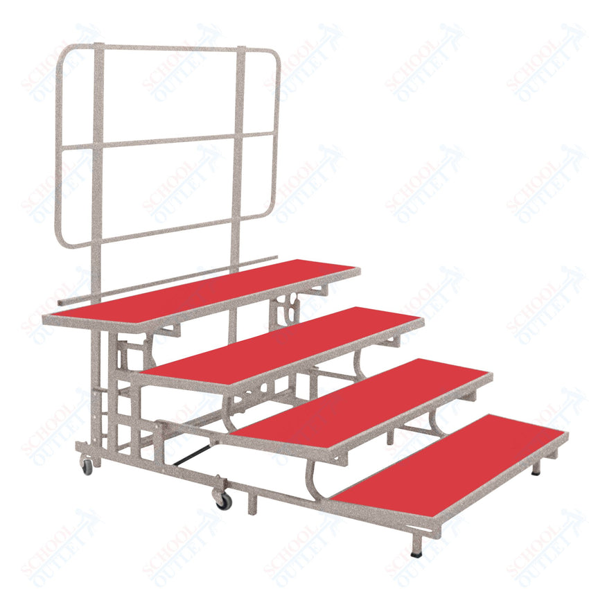 AmTab Mobile E - Z Riser - 4 Levels (8"H, 16"H, 24"H, 32"H) - 69"W x 78"L x 32"H (AmTab AMT - PCR4) - SchoolOutlet