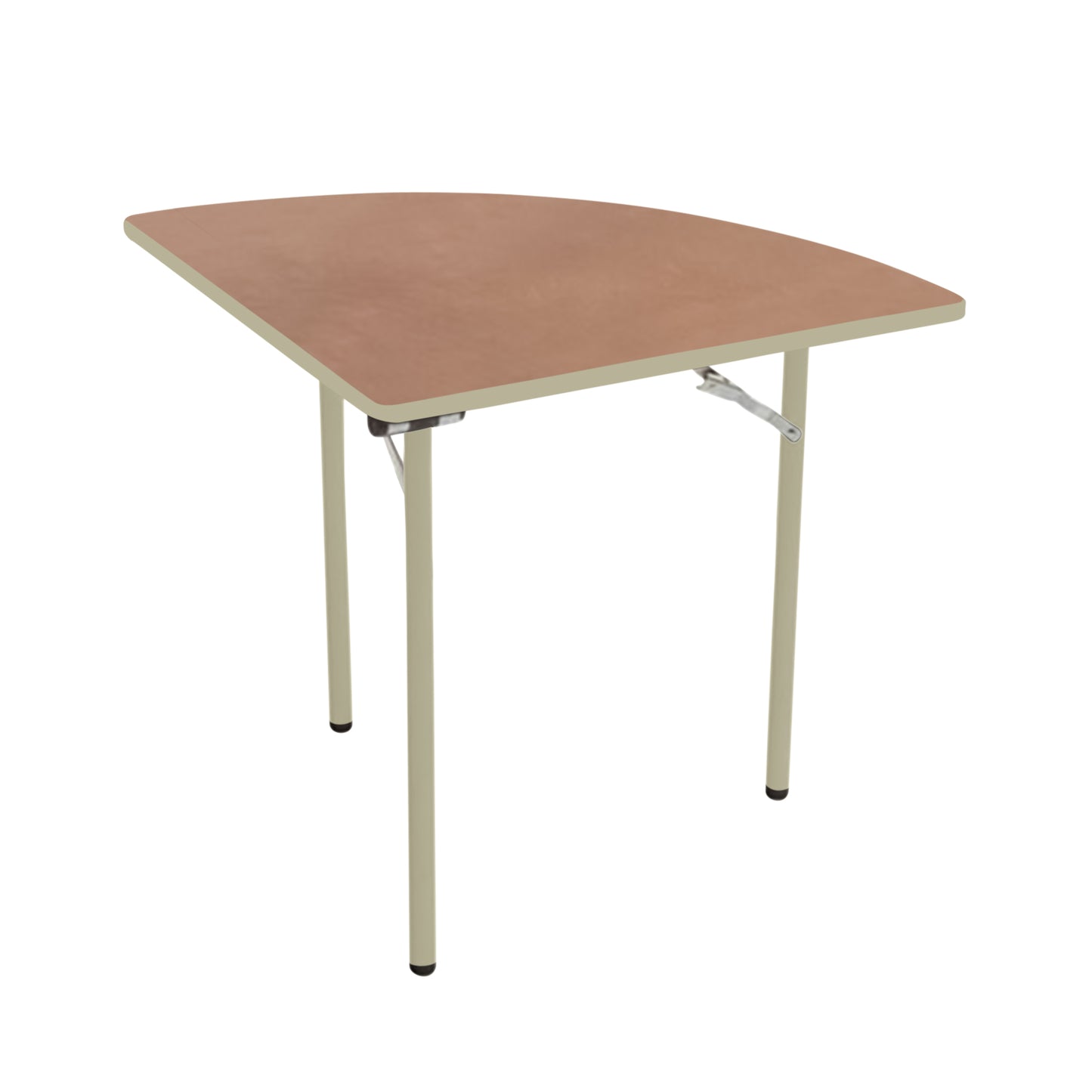 AmTab Folding Table - Plywood Stained and Sealed - Vinyl T-Molding Edge - Quarter Round - Quarter 48" Diameter x 29"H  (AmTab AMT-QR48PM)