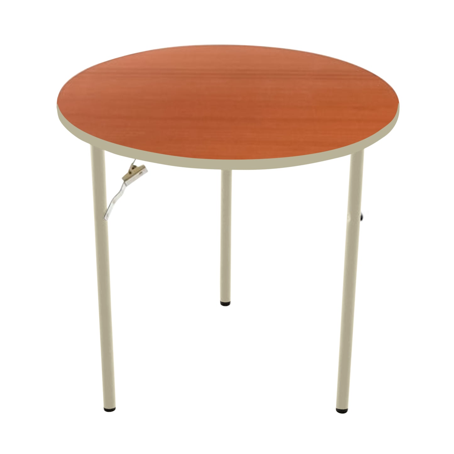 AmTab Folding Table - Plywood Stained and Sealed - Vinyl T-Molding Edge - Round - 48" Diameter x 29"H  (AmTab AMT-R48PM)