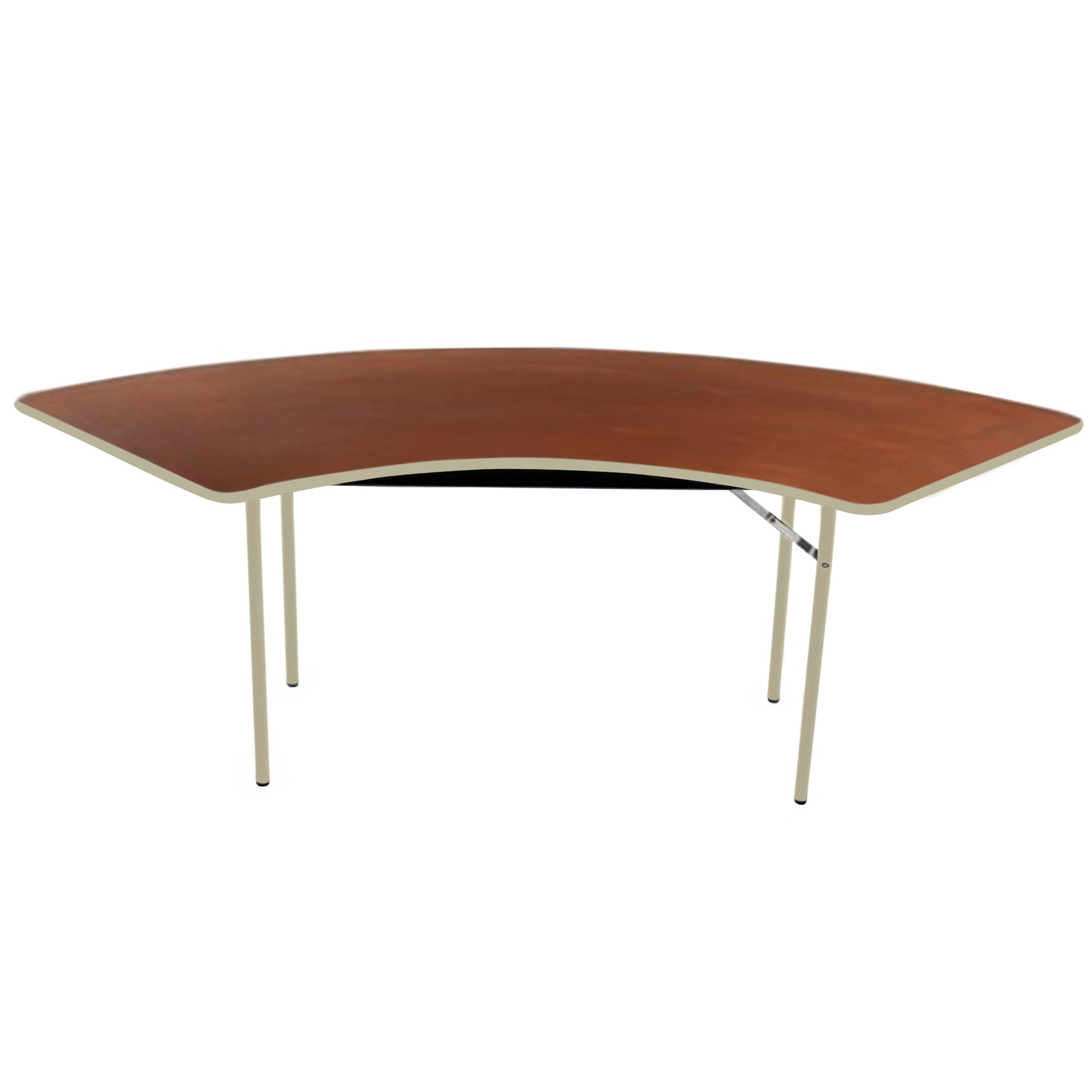 AmTab Folding Table - Plywood Stained and Sealed - Vinyl T-Molding Edge - Serpentine - 30"W x 30,60"L x 29"H  (AmTab AMT-SE305PM)
