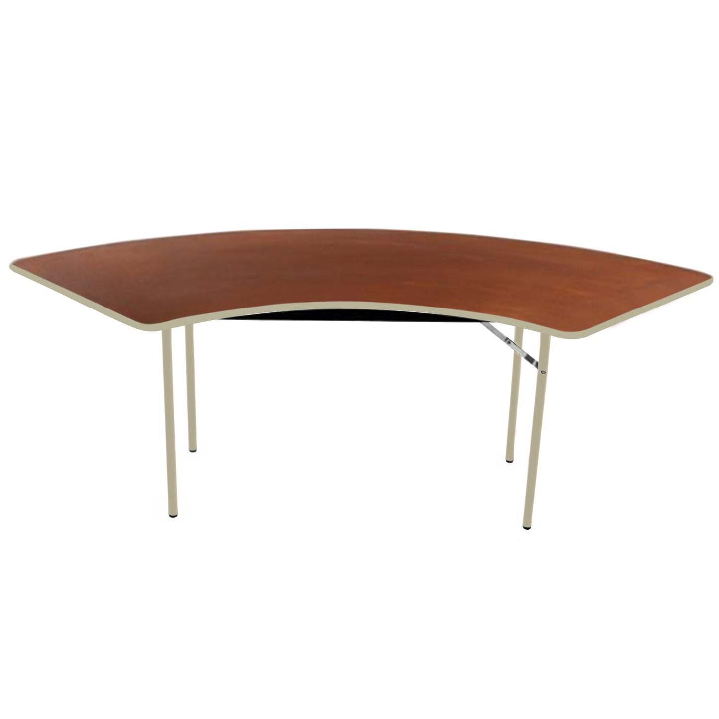 AmTab Folding Table - Plywood Stained and Sealed - Vinyl T-Molding Edge - Serpentine - 30"W x 42,72"L x 29"H  (AmTab AMT-SE306PM)