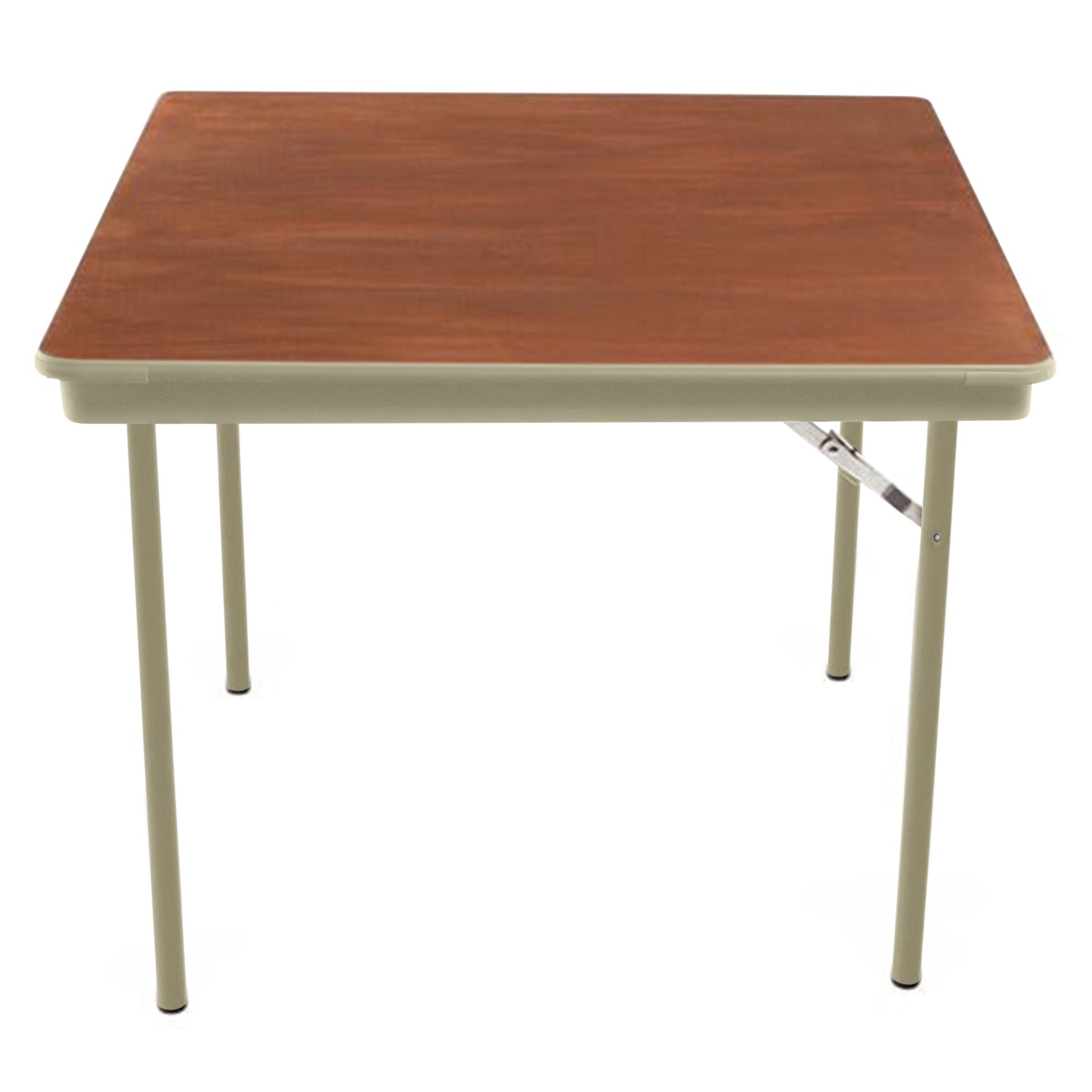 AmTab Folding Table - Plywood Stained and Sealed - Vinyl T-Molding Edge - Square - 30"W x 30"L x 29"H  (AmTab AMT-SQ30PM)