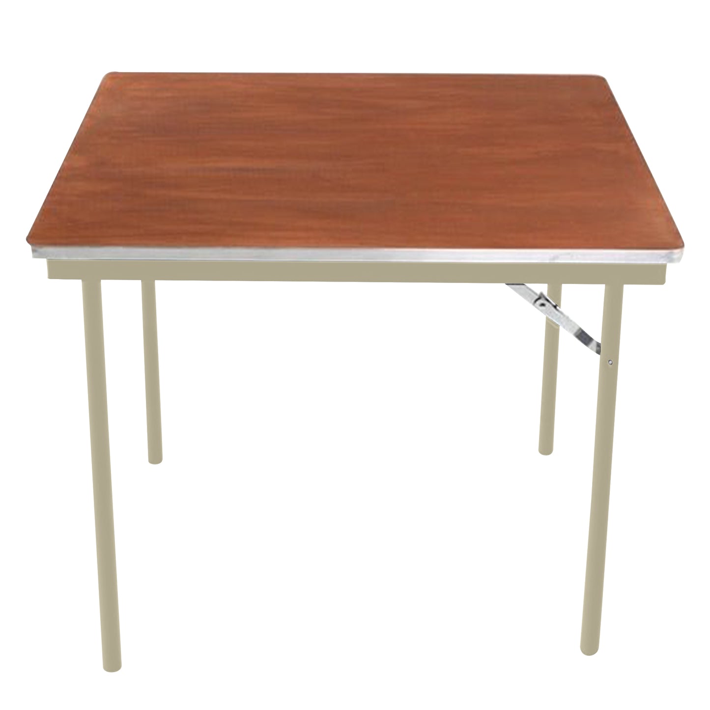 AmTab Folding Table - Plywood Stained and Sealed - Aluminum Edge - Square - 36"W x 36"L x 29"H  (AmTab AMT-SQ36PA)