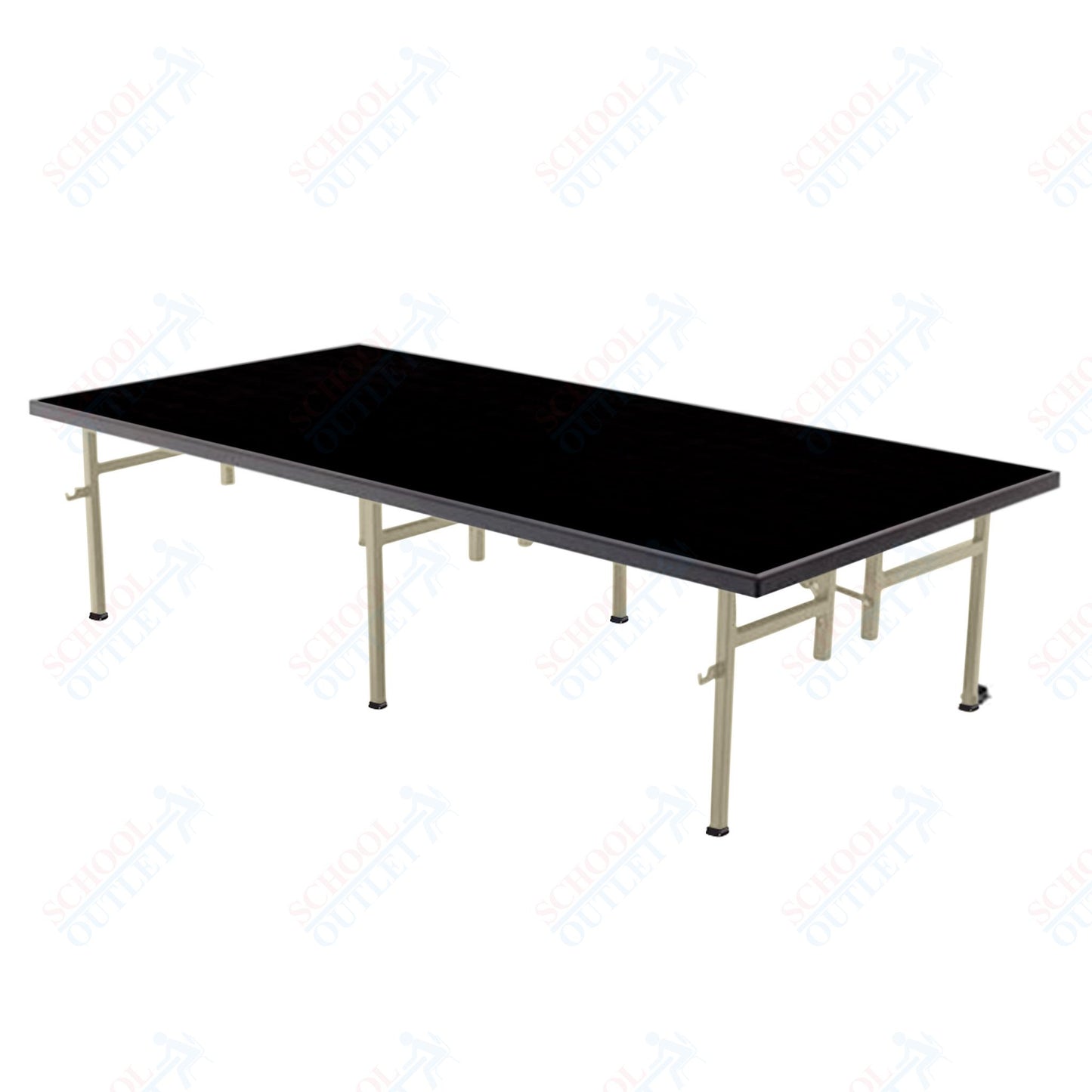 AmTab Fixed Height Stage - Polypropylene Top - 48"W x 72"L x 16"H  (AmTab AMT-ST4616P)