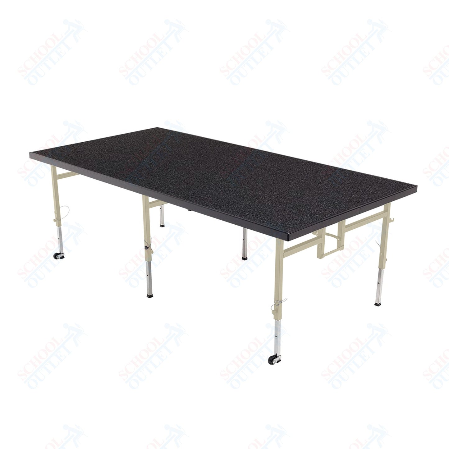 AmTab Adjustable Height Stage - Carpet Top - 36"W x 48"L x Adjustable 16" to 24"H  (AmTab AMT-STA3416C)