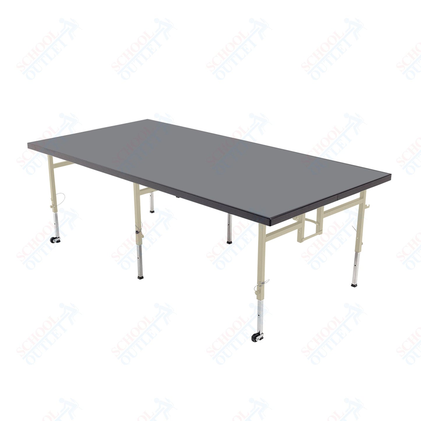 AmTab Adjustable Height Stage - Carpet Top - 36"W x 48"L x Adjustable 16" to 24"H  (AmTab AMT-STA3416C)