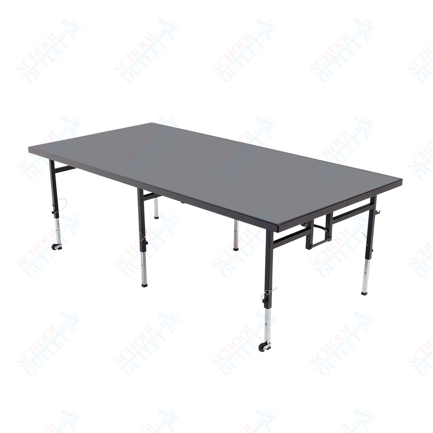 AmTab Adjustable Height Stage - Carpet Top - 36"W x 48"L x Adjustable 16" to 24"H  (AmTab AMT-STA3416C)