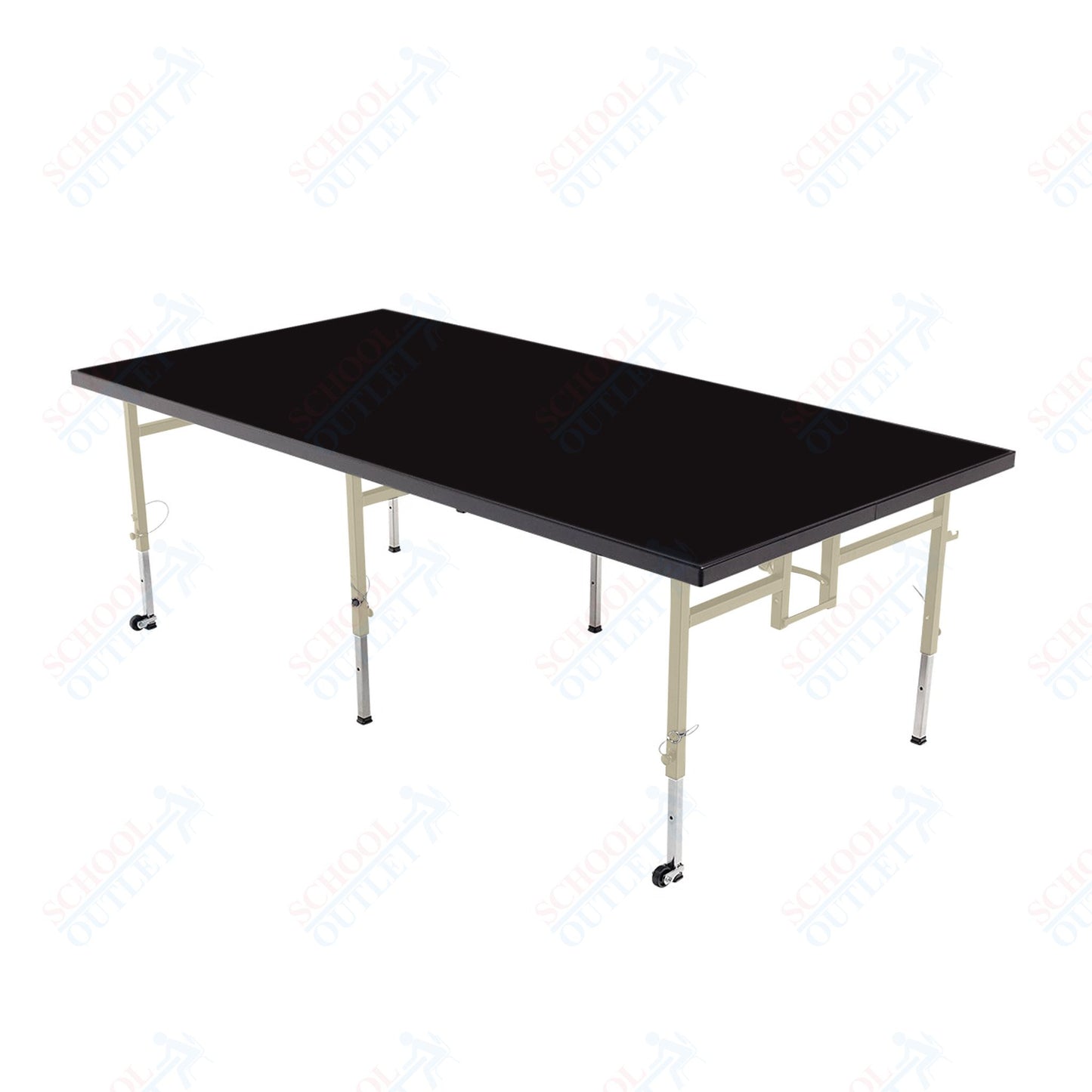 AmTab Adjustable Height Stage - Polypropylene Top - 36"W x 48"L x Adjustable 24" to 32"H  (AmTab AMT-STA3424P)
