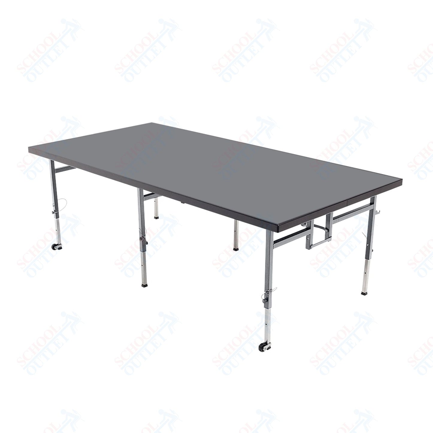 AmTab Adjustable Height Stage - Polypropylene Top - 36"W x 72"L x Adjustable 16" to 24"H  (AmTab AMT-STA3616P)