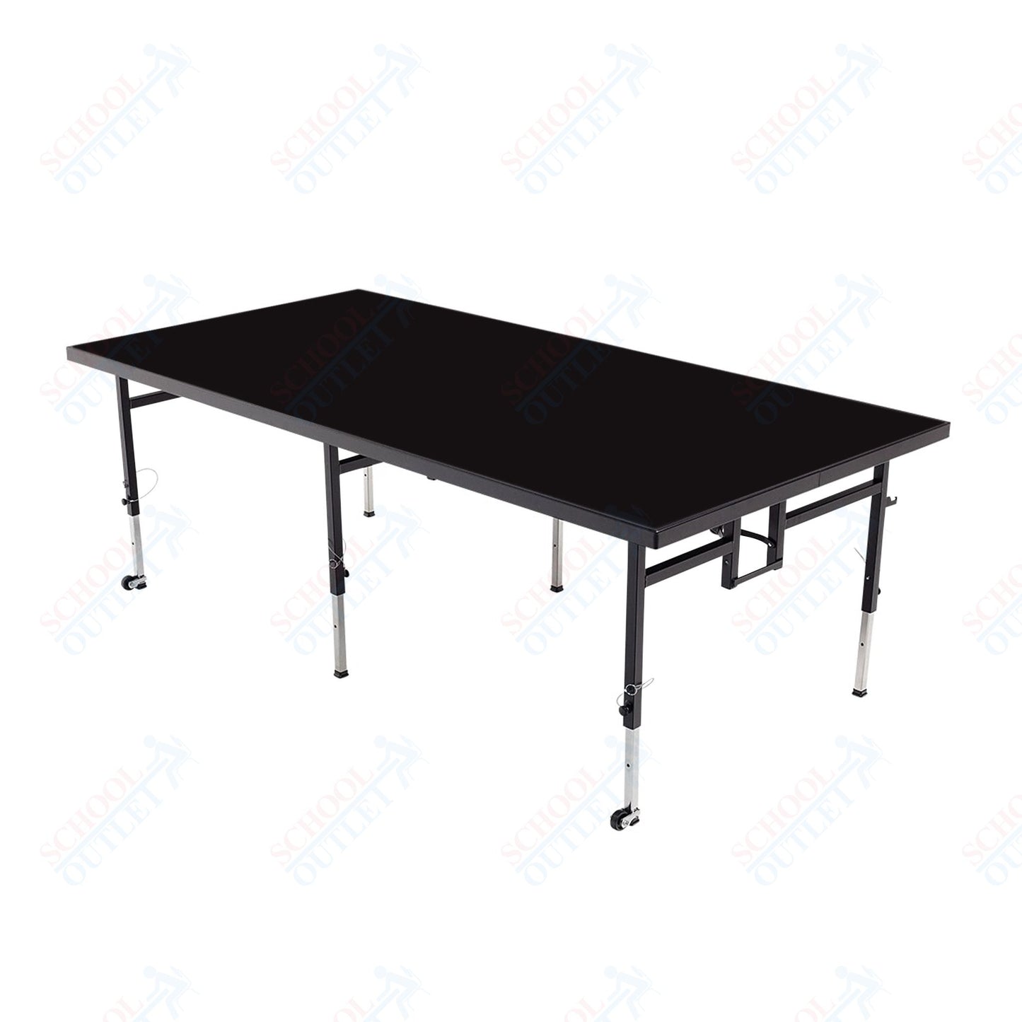 AmTab Adjustable Height Stage - Polypropylene Top - 36"W x 96"L x Adjustable 16" to 24"H  (AmTab AMT-STA3816P)