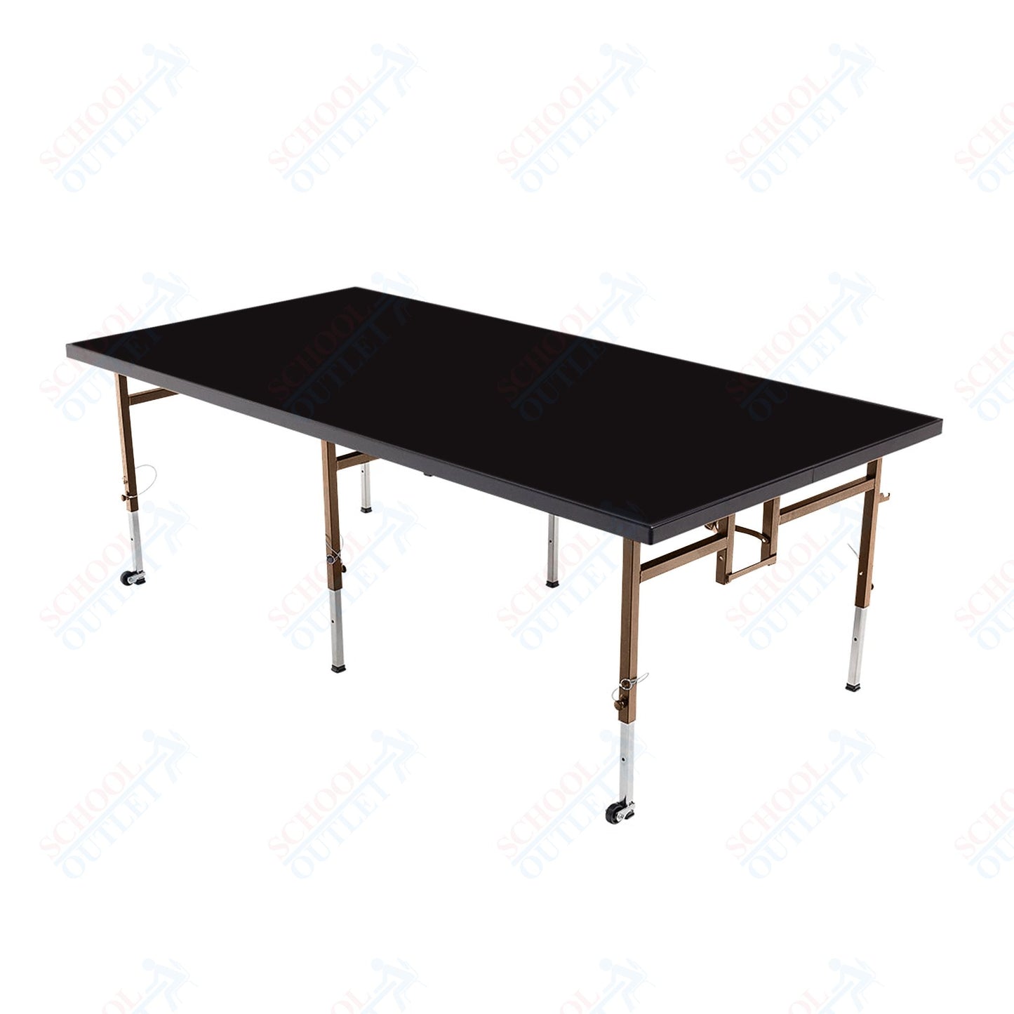 AmTab Adjustable Height Stage - Polypropylene Top - 36"W x 96"L x Adjustable 16" to 24"H  (AmTab AMT-STA3816P)