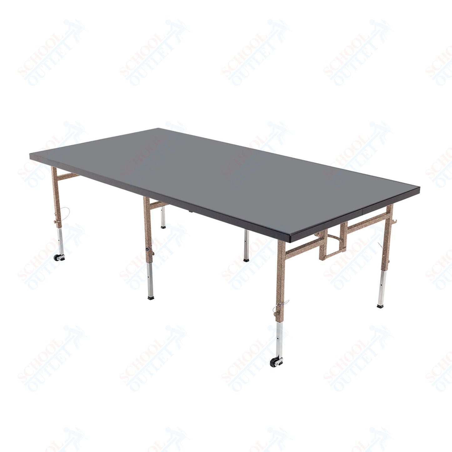 AmTab Adjustable Height Stage - Polypropylene Top - 36"W x 96"L x Adjustable 24" to 32"H  (AmTab AMT-STA3824P)