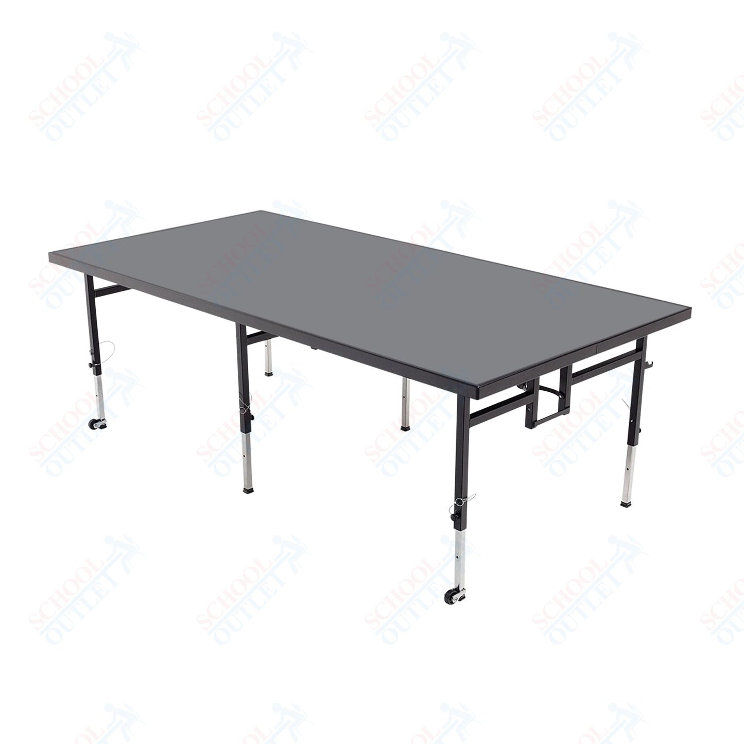 AmTab Adjustable Height Stage - Polypropylene Top - 48"W x 48"L x Adjustable 24" to 32"H  (AmTab AMT-STA4424P)
