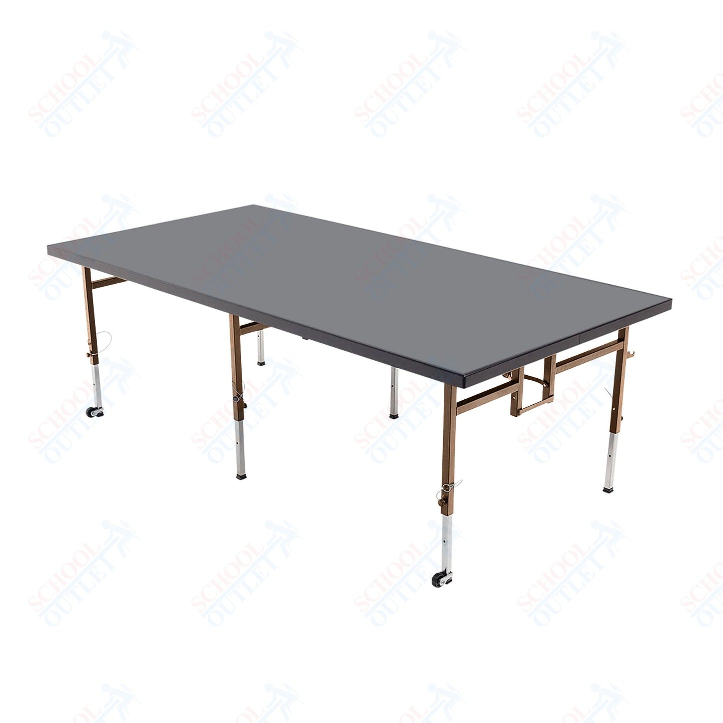 AmTab Adjustable Height Stage - Polypropylene Top - 48"W x 72"L x Adjustable 16" to 24"H  (AmTab AMT-STA4616P)