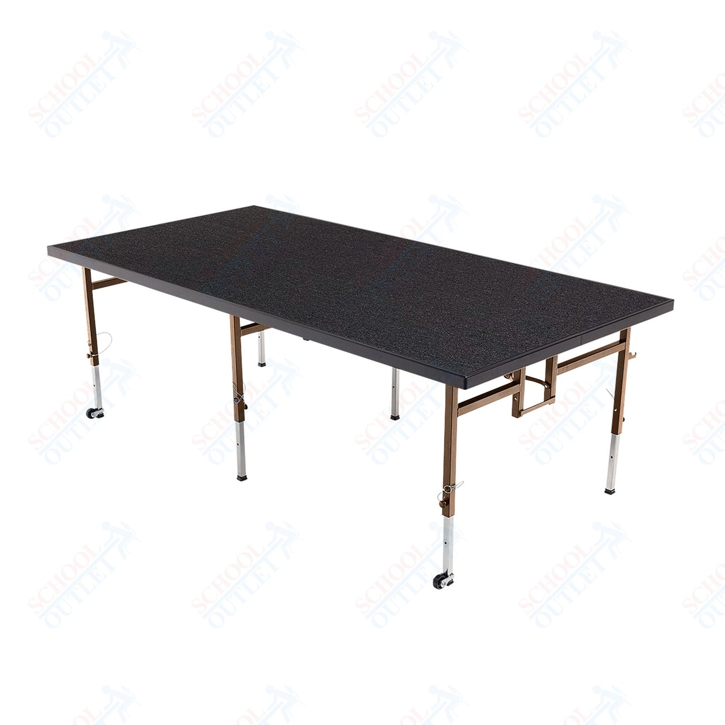 AmTab Adjustable Height Stage - Carpet Top - 48"W x 72"L x Adjustable 24" to 32"H  (AmTab AMT-STA4624C)