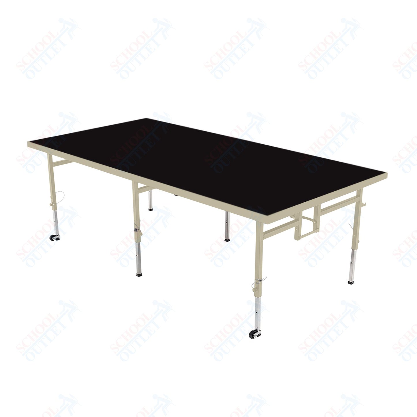 AmTab Adjustable Height Stage - Polypropylene Top - 48"W x 96"L x Adjustable 16" to 24"H  (AmTab AMT-STA4816P)