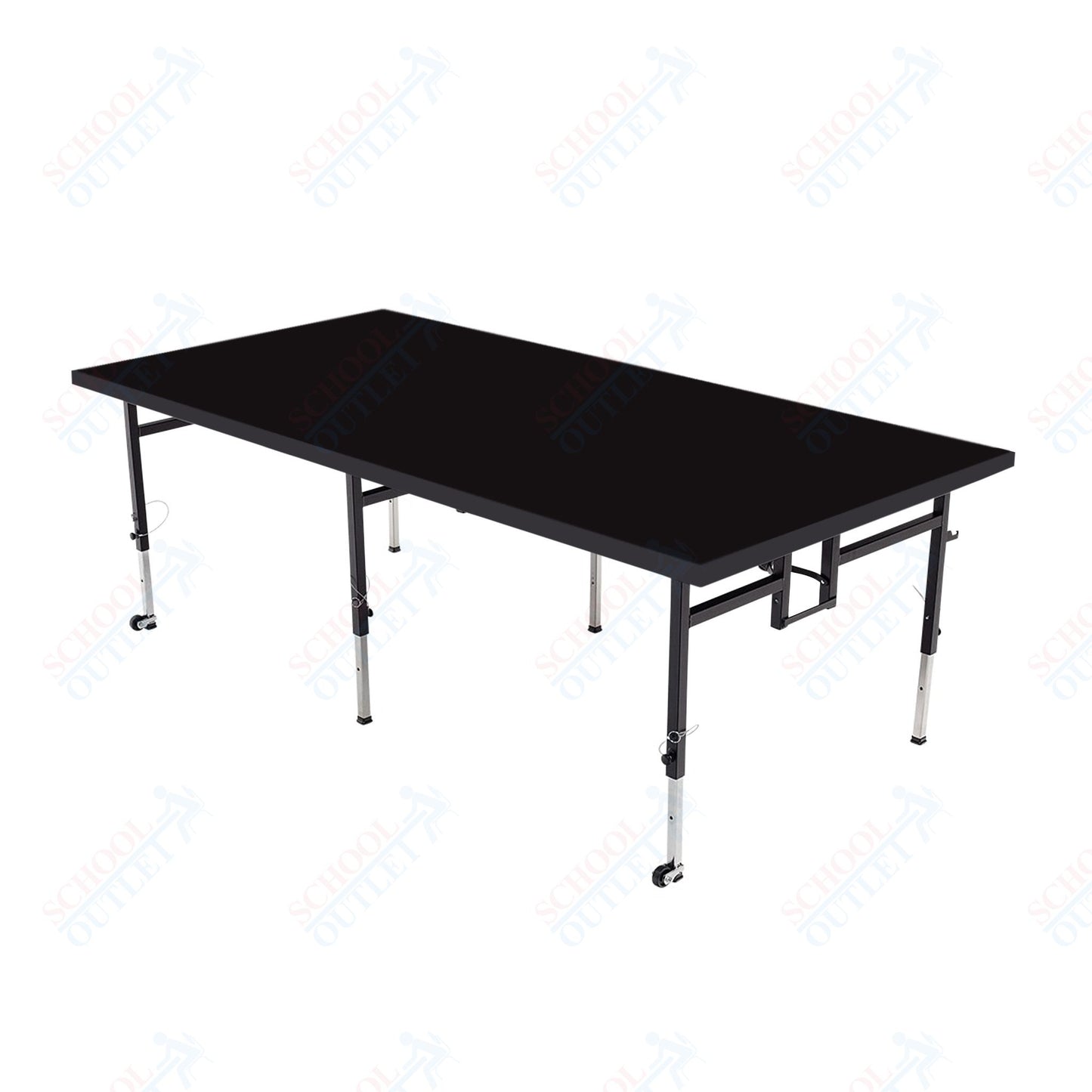 AmTab Adjustable Height Stage - Polypropylene Top - 48"W x 96"L x Adjustable 16" to 24"H  (AmTab AMT-STA4816P)