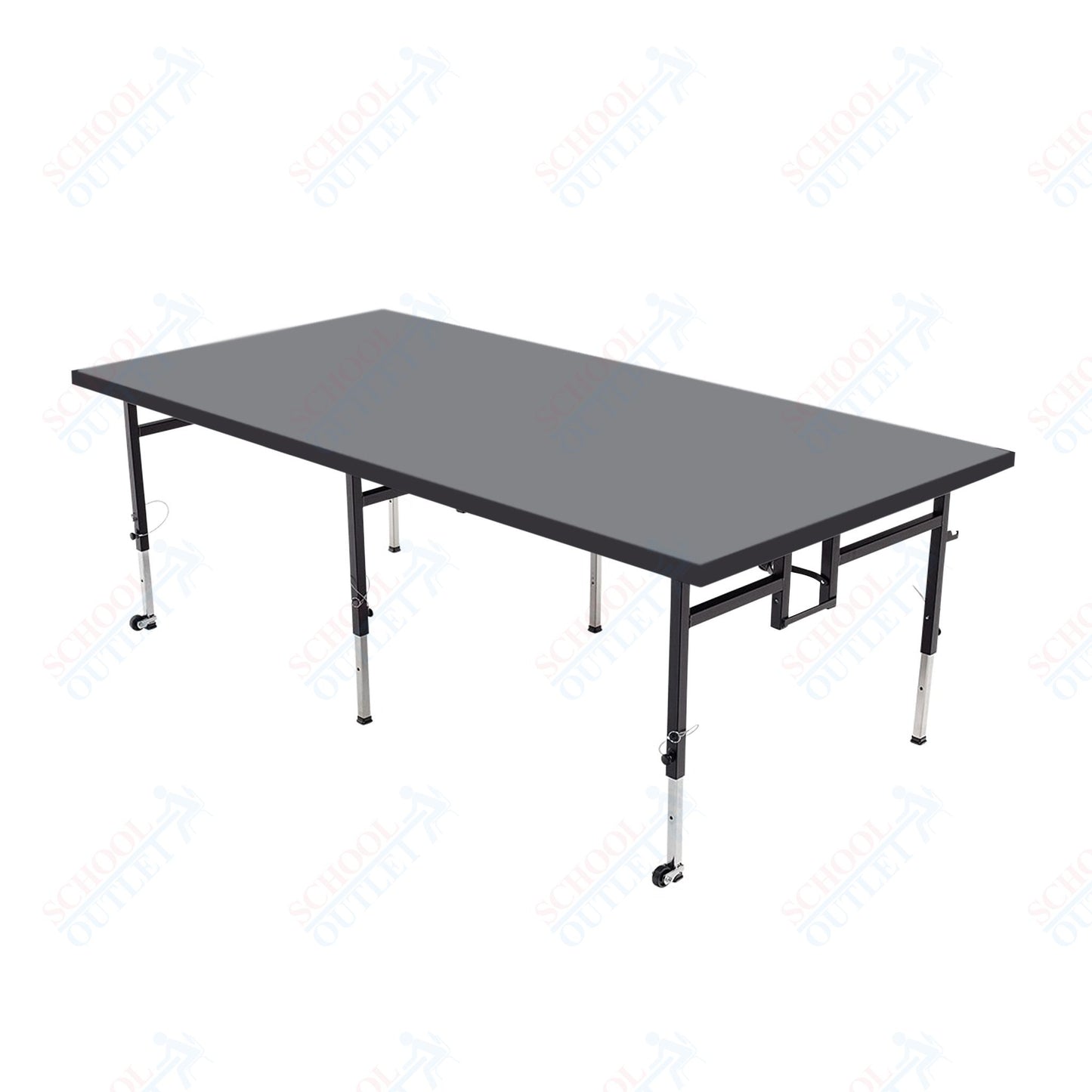 AmTab Adjustable Height Stage - Polypropylene Top - 48"W x 96"L x Adjustable 16" to 24"H  (AmTab AMT-STA4816P)