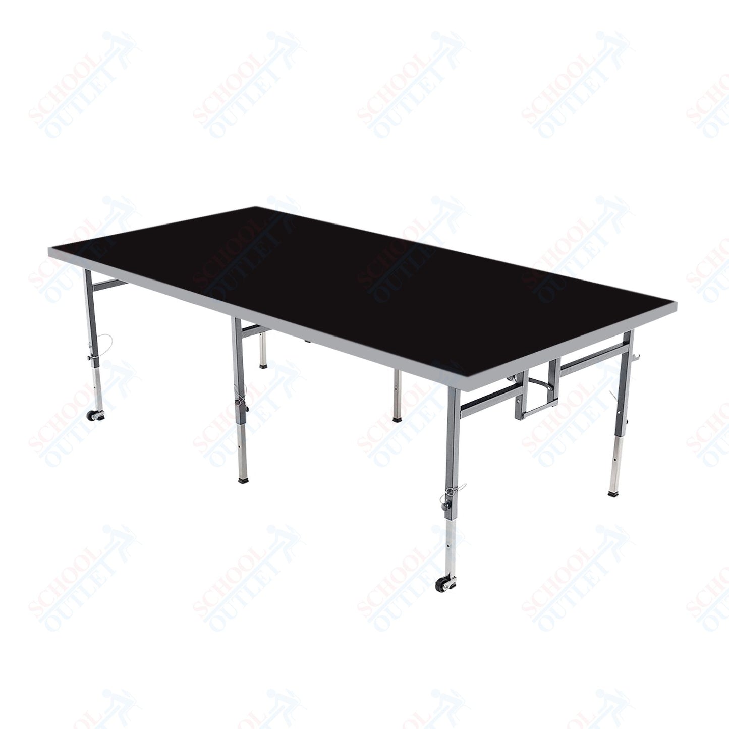 AmTab Adjustable Height Stage - Polypropylene Top - 48"W x 96"L x Adjustable 16" to 24"H  (AmTab AMT-STA4816P)