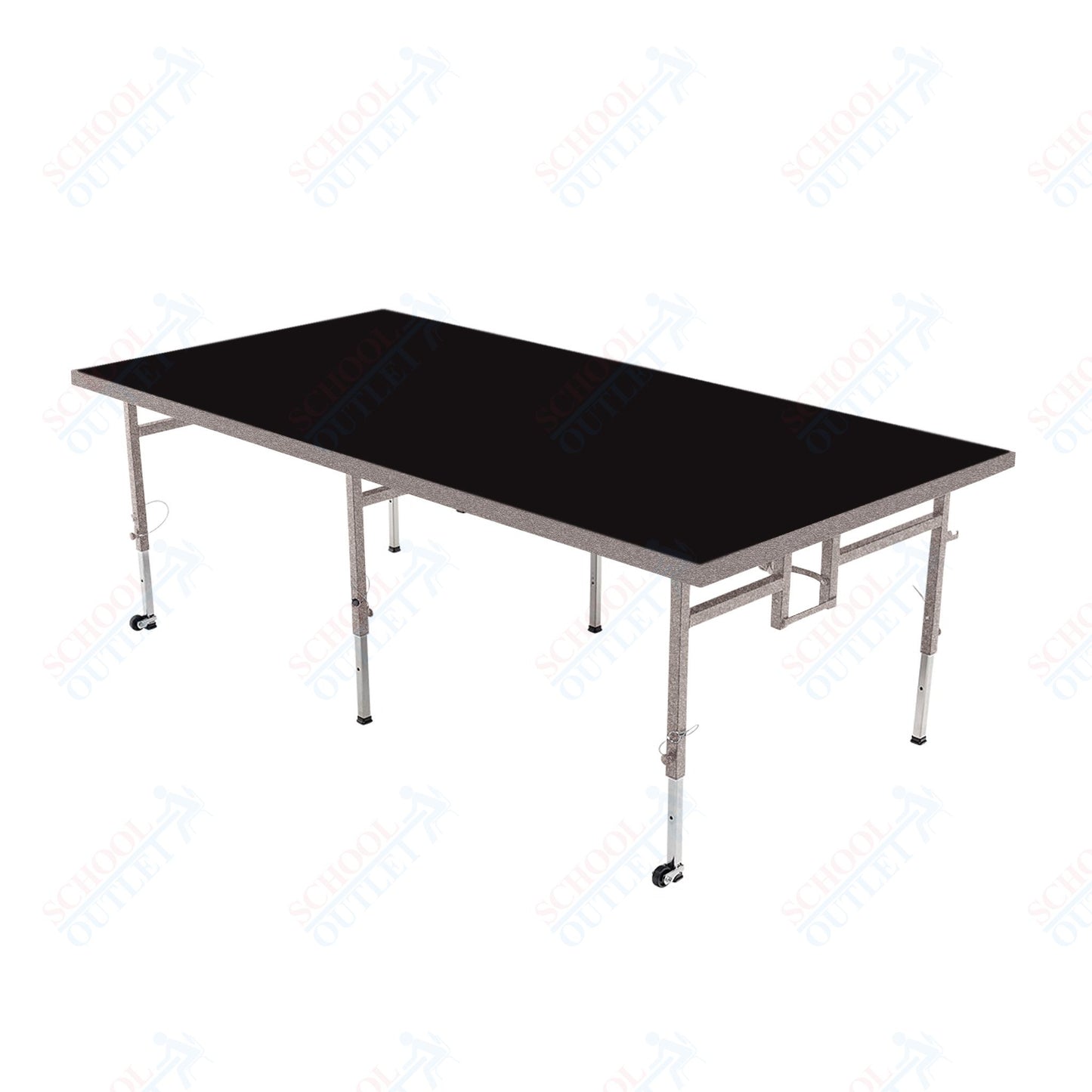 AmTab Adjustable Height Stage - Polypropylene Top - 48"W x 96"L x Adjustable 16" to 24"H  (AmTab AMT-STA4816P)