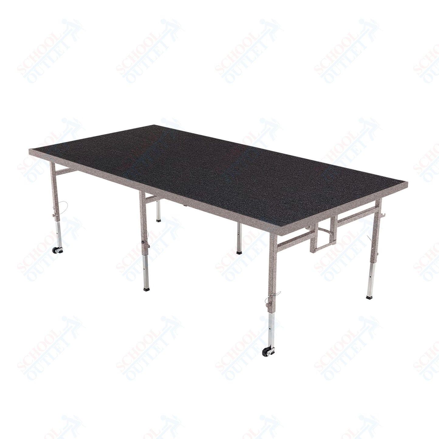 AmTab Adjustable Height Stage - Carpet Top - 48"W x 96"L x Adjustable 24" to 32"H  (AmTab AMT-STA4824C)