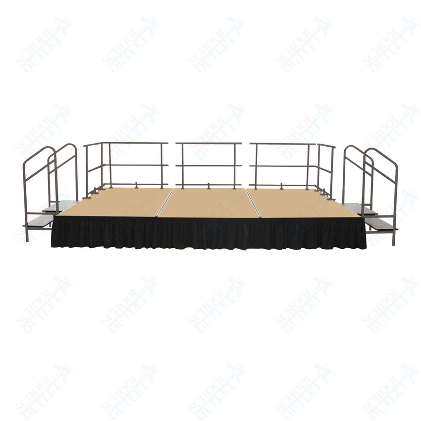 AmTab Adjustable Height Stage Set - Carpet Top - 12'W x 24'L x 1.5 - 2'H (144"W x 288"L x Adjustable 16" to 24"H) (AmTab AMT - STAS122424C) - SchoolOutlet