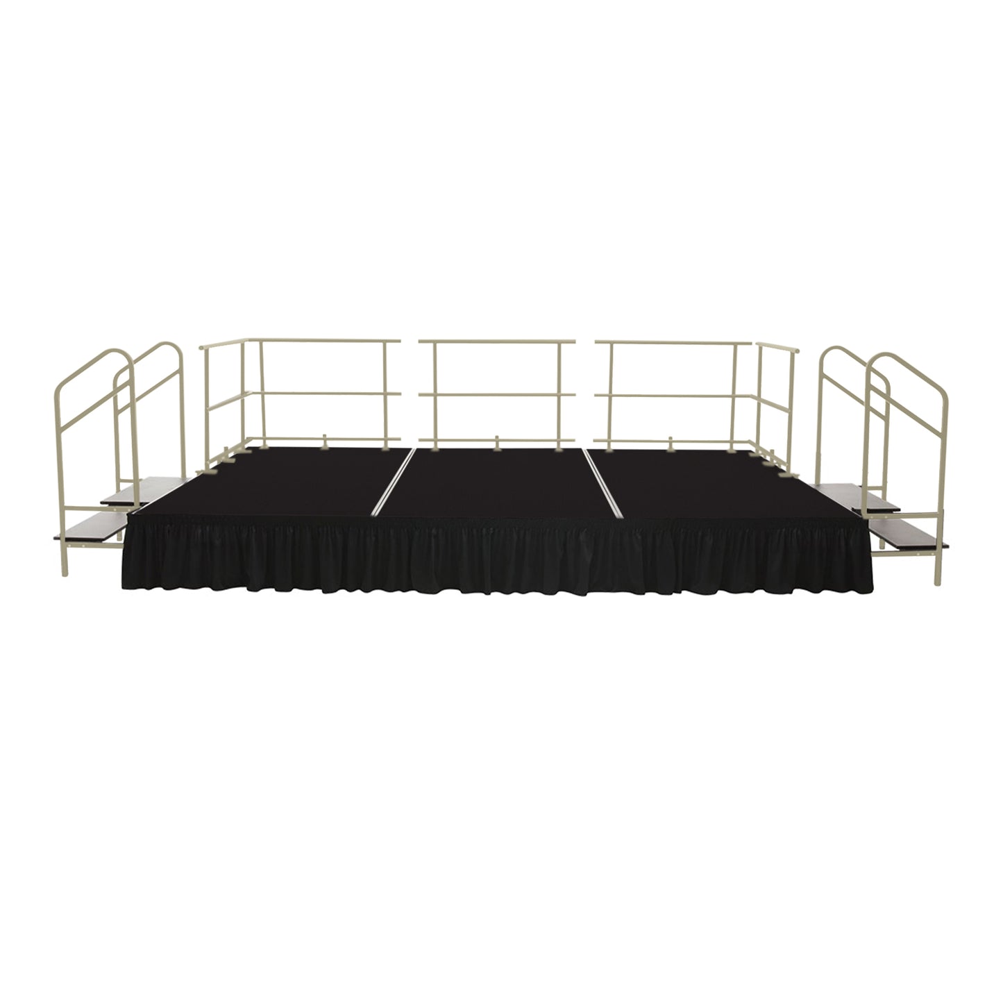 AmTab Fixed Height Stage Set - Polypropylene Top - 16'W x 24'L x 2'H (192"W x 288"L x 24"H)  (AmTab AMT-STS162424P)