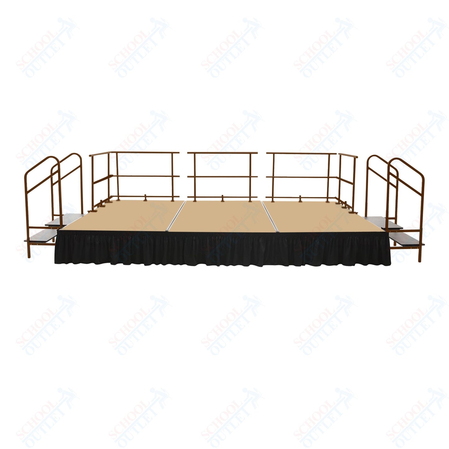 AmTab Fixed Height Stage Set - Carpet Top - 16'W x 32'L x 2'H (192"W x 384"L x 24"H)  (AmTab AMT-STS163224C)