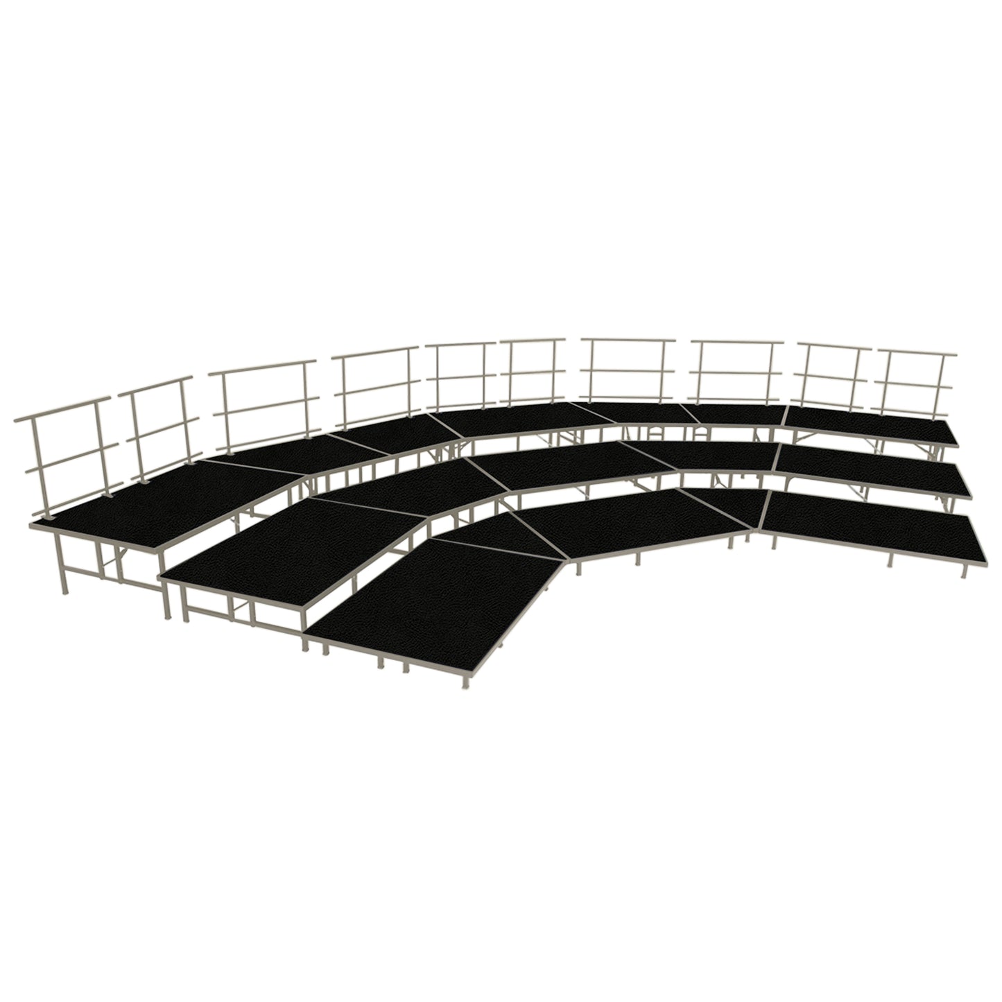 AmTab Fixed Height Riser Set - Polypropylene Top - 3 Levels - 9'W x 24'L x 2'H (108"W x 288"L x 24"H)  (AmTab AMT-STSC383P)