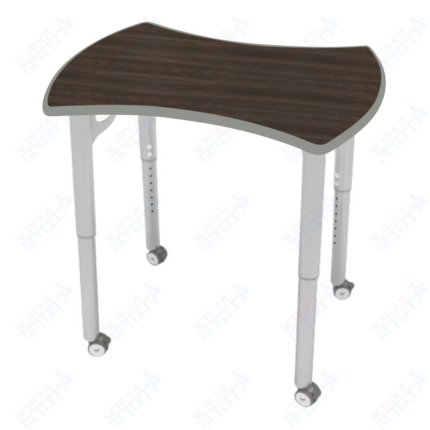 CEF ESTO Hourglass Student Desk 33.25" x 17.25" High-Pressure Laminate Top with Colored T-Molding and Adjustable Height Legs