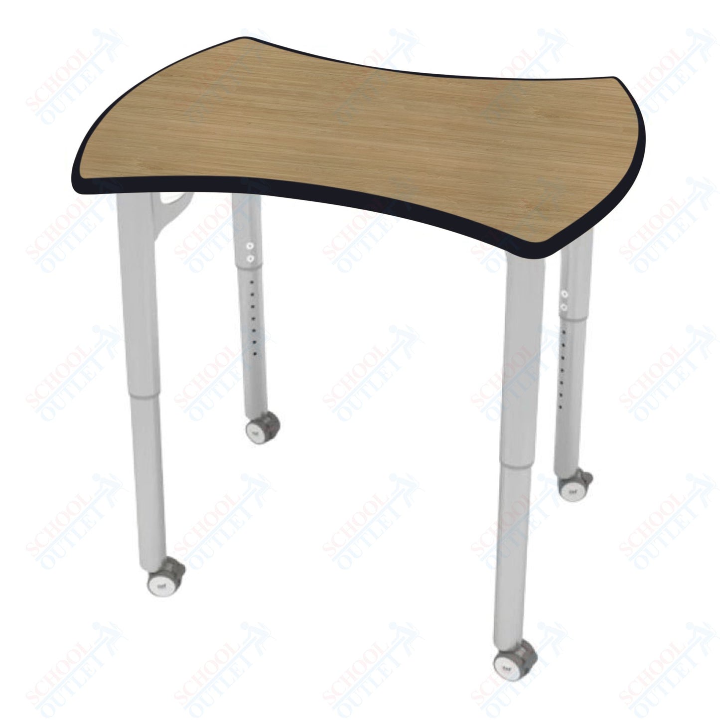 CEF ESTO Hourglass Student Desk 33.25" x 17.25" High-Pressure Laminate Top with Colored T-Molding and Adjustable Height Legs