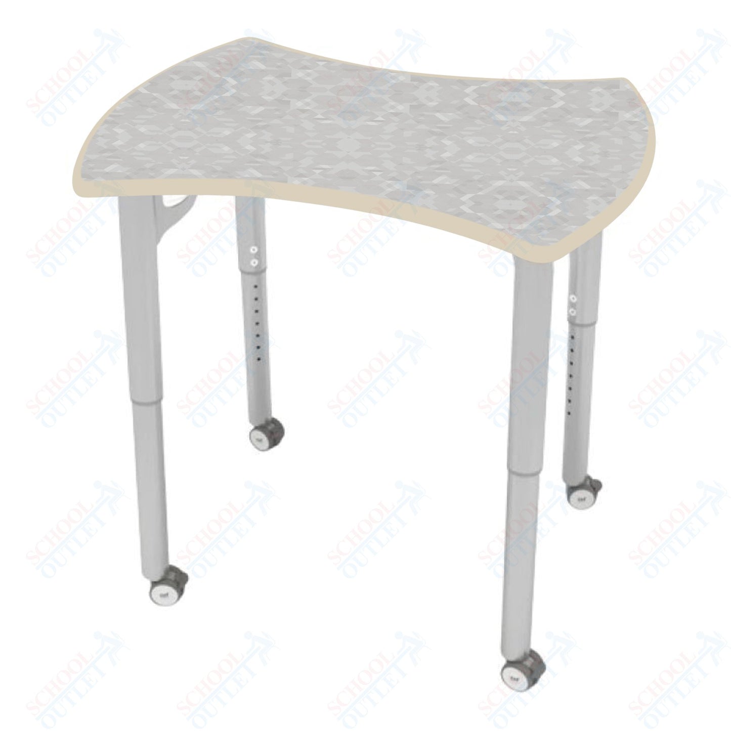 CEF ESTO Hourglass Student Desk 33.25" x 17.25" High-Pressure Laminate Top with Colored T-Molding and Adjustable Height Legs