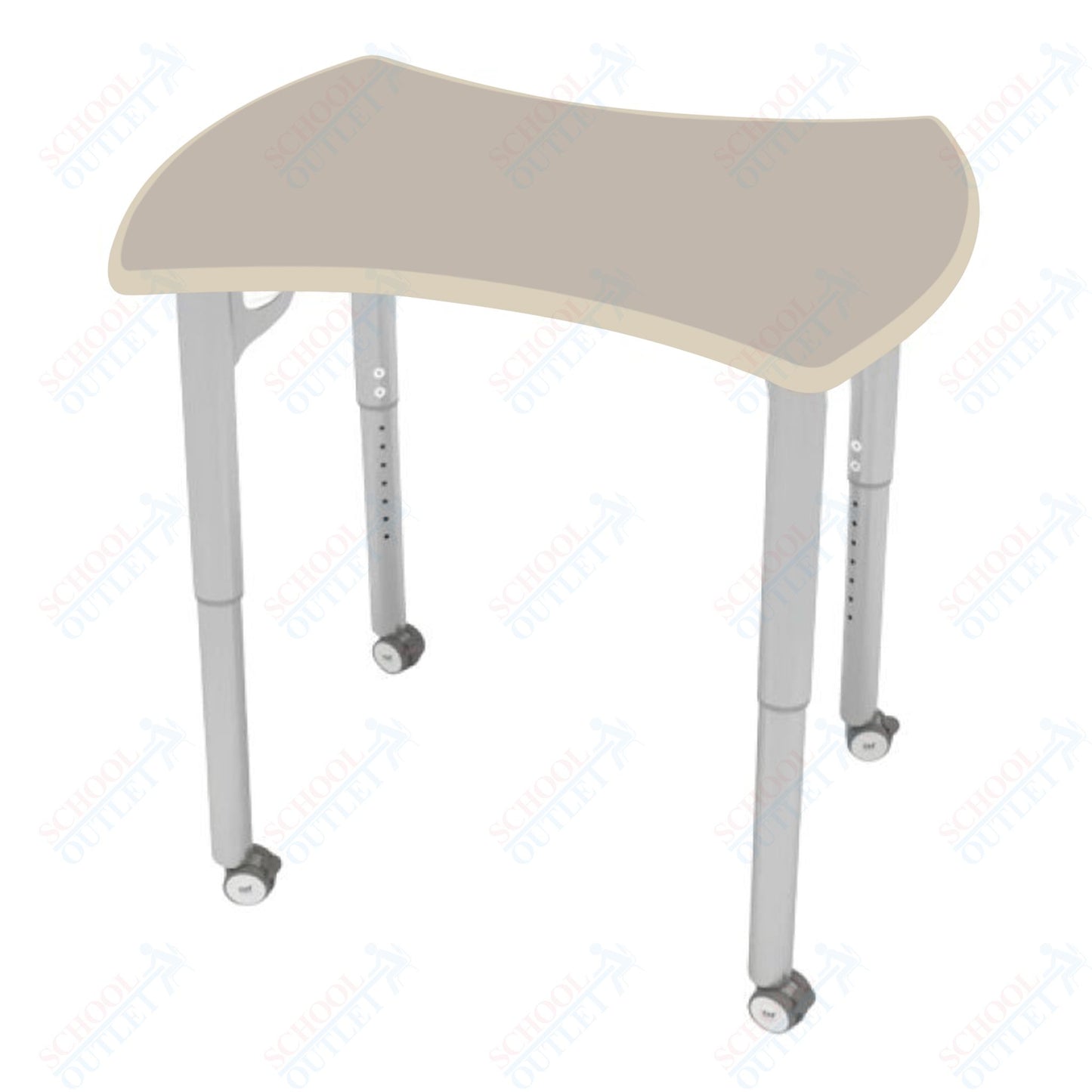 CEF ESTO Hourglass Student Desk 33.25" x 17.25" High-Pressure Laminate Top with Colored T-Molding and Adjustable Height Legs