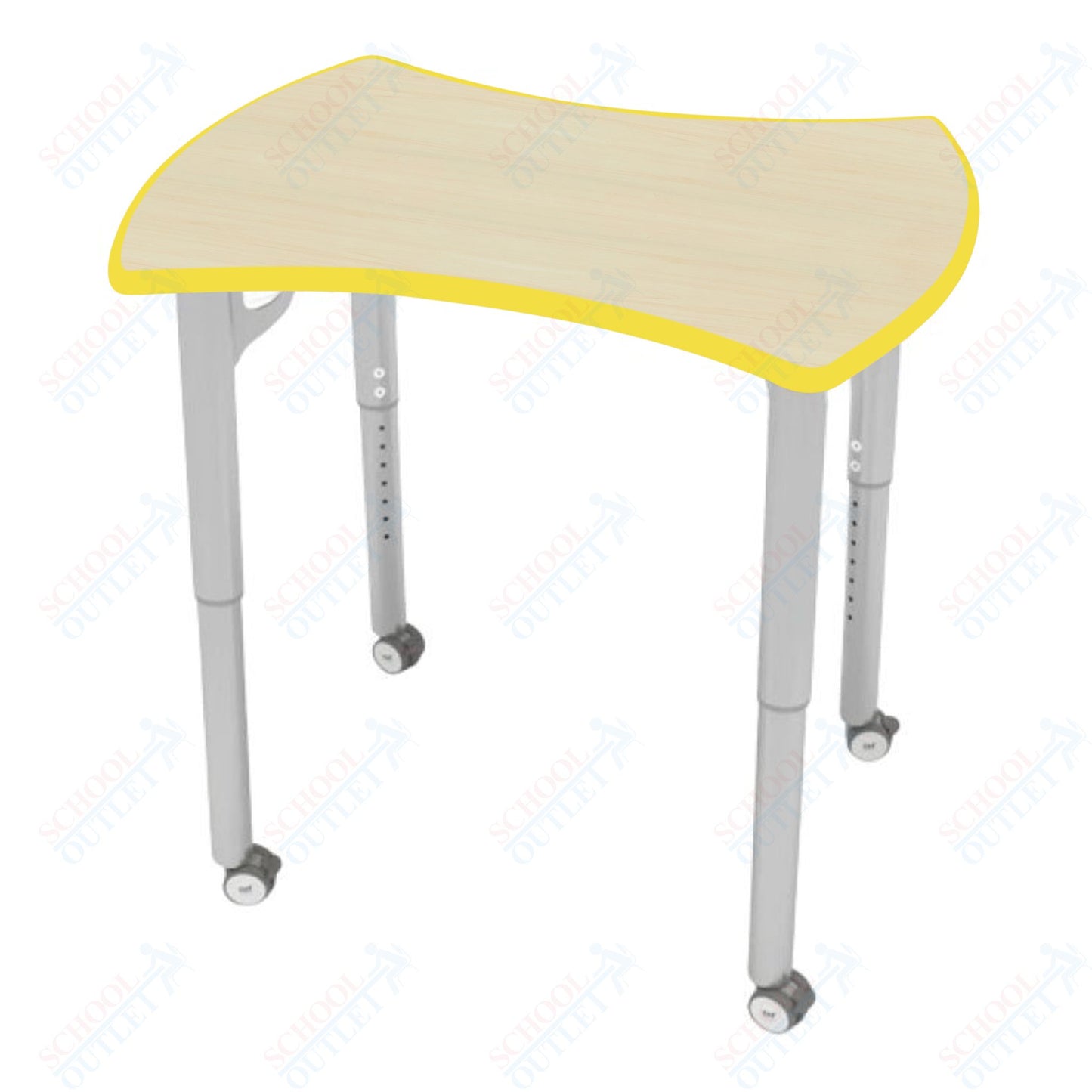 CEF ESTO Hourglass Student Desk 33.25" x 17.25" High-Pressure Laminate Top with Colored T-Molding and Adjustable Height Legs