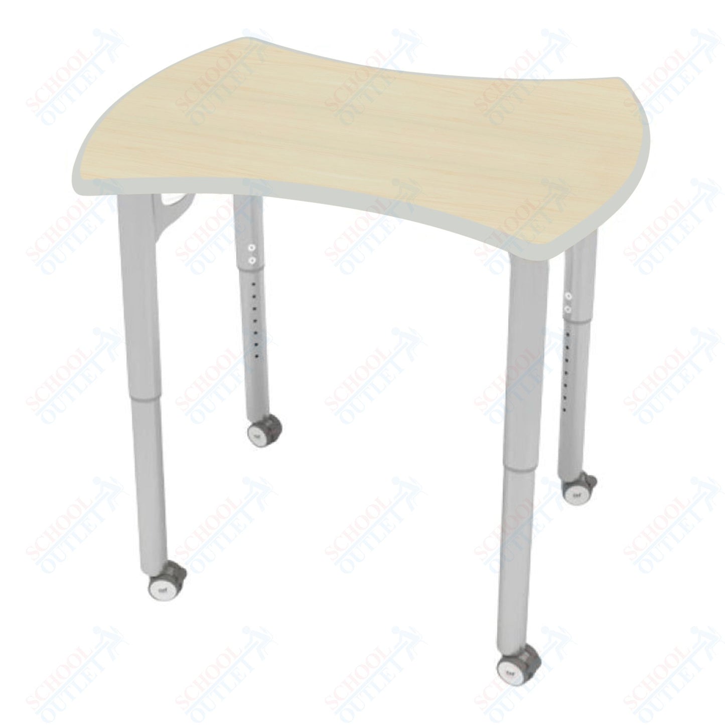 CEF ESTO Hourglass Student Desk 33.25" x 17.25" High-Pressure Laminate Top with Colored T-Molding and Adjustable Height Legs