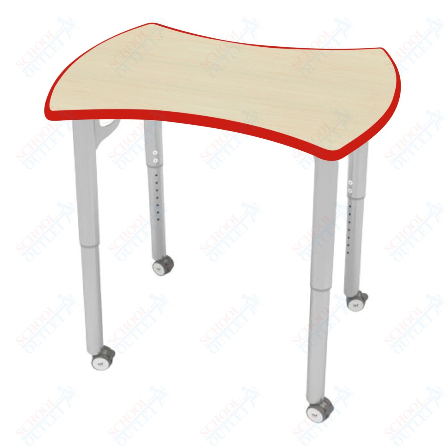 CEF ESTO Hourglass Student Desk 33.25" x 17.25" High-Pressure Laminate Top with Colored T-Molding and Adjustable Height Legs