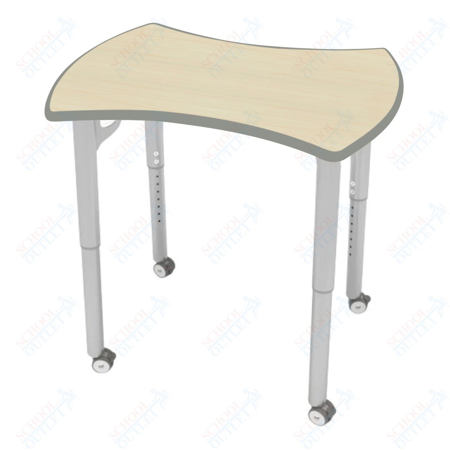 CEF ESTO Hourglass Student Desk 33.25" x 17.25" High-Pressure Laminate Top with Colored T-Molding and Adjustable Height Legs