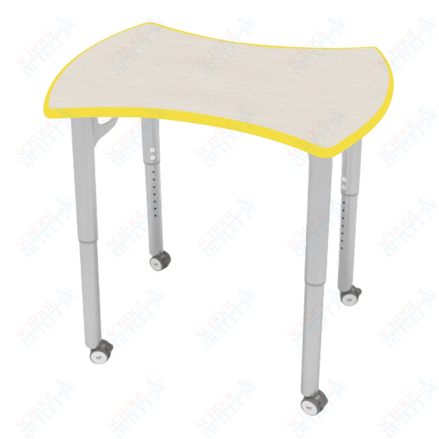 CEF ESTO Hourglass Student Desk 33.25" x 17.25" High-Pressure Laminate Top with Colored T-Molding and Adjustable Height Legs