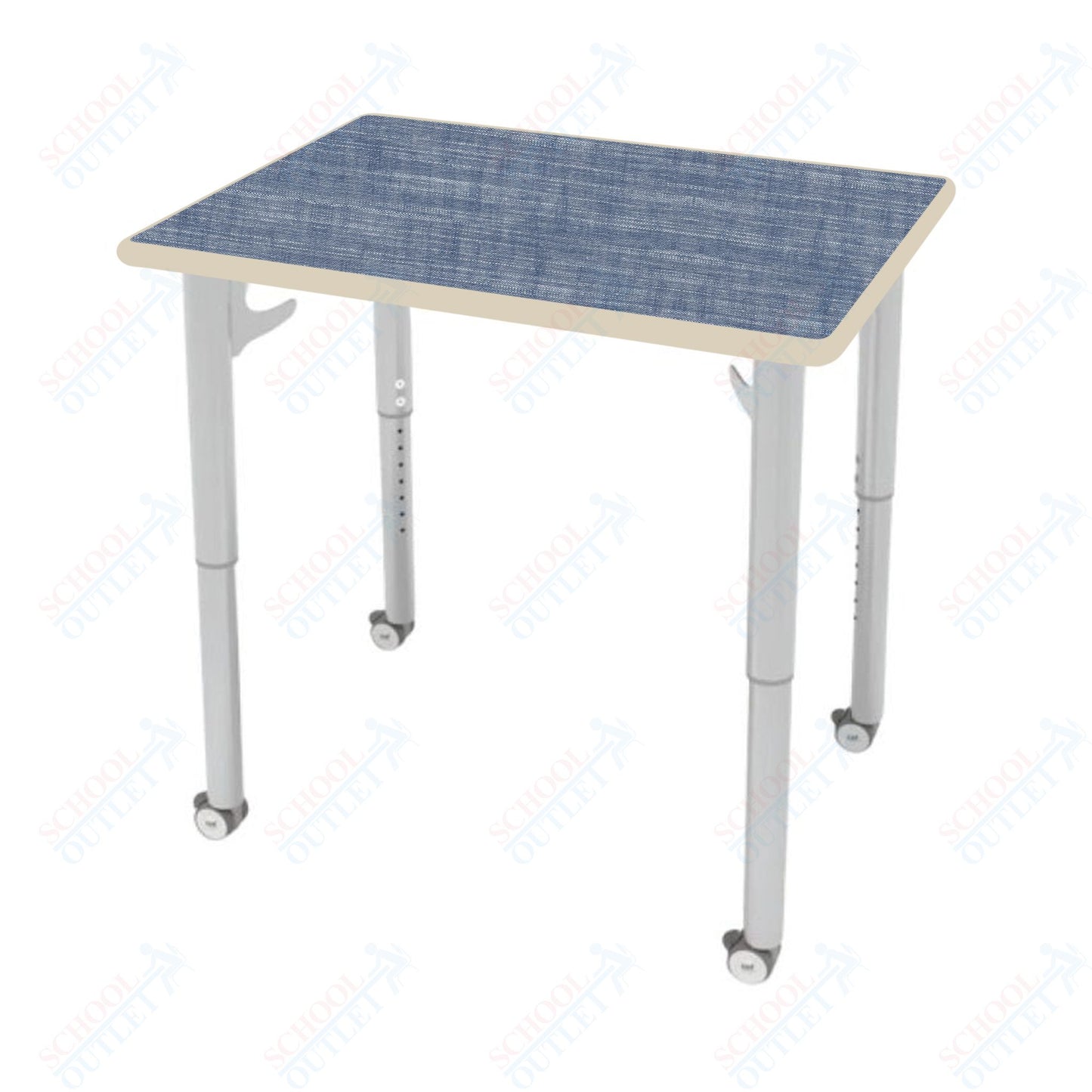 CEF ESTO Rectangle Student Desk 30" x 22" High-Pressure Laminate Top with Colored T-Molding and Adjustable Height Legs