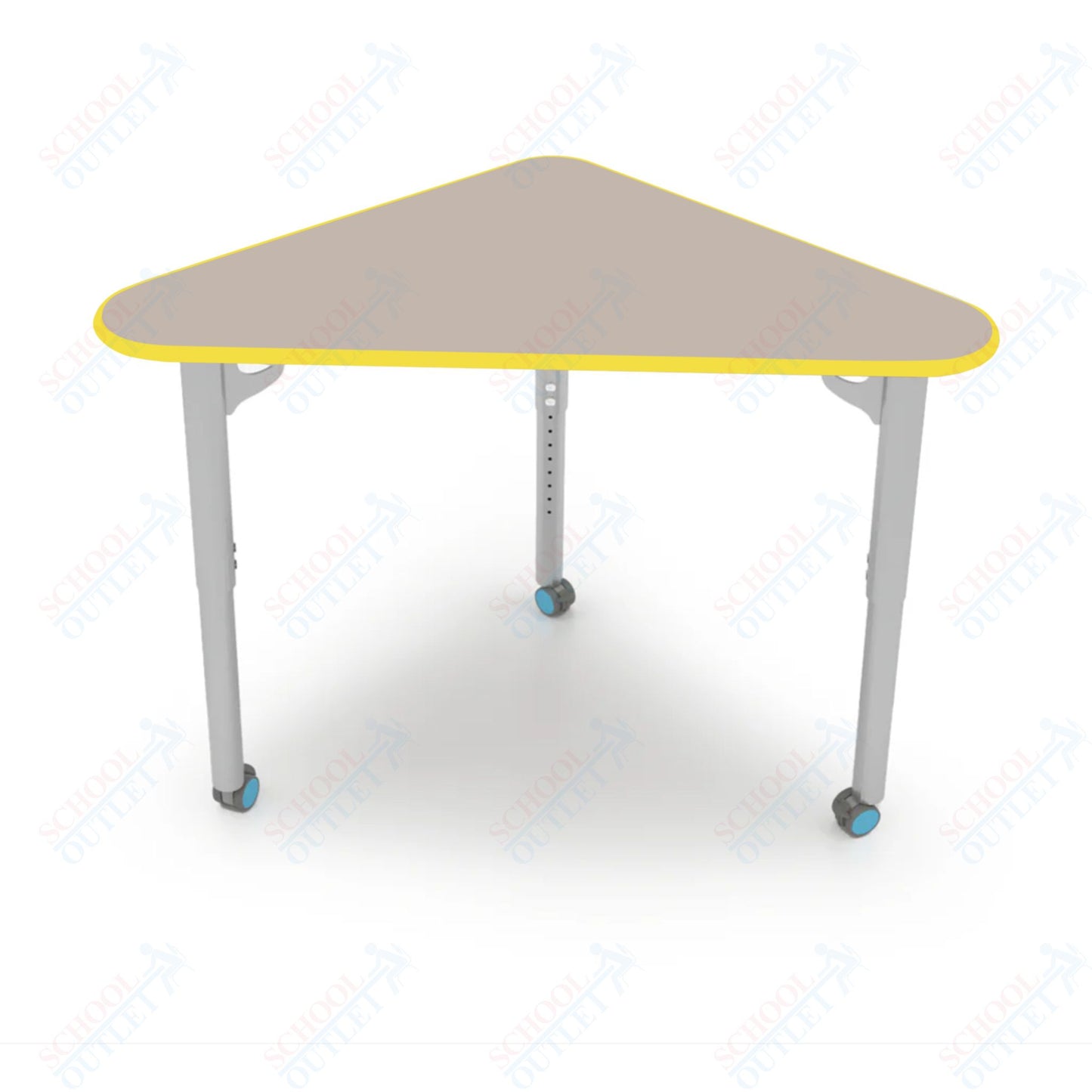 CEF ESTO Triangle Student Desk 41" x 25.25" High-Pressure Laminate Top with Colored T-Molding and Adjustable Height Legs