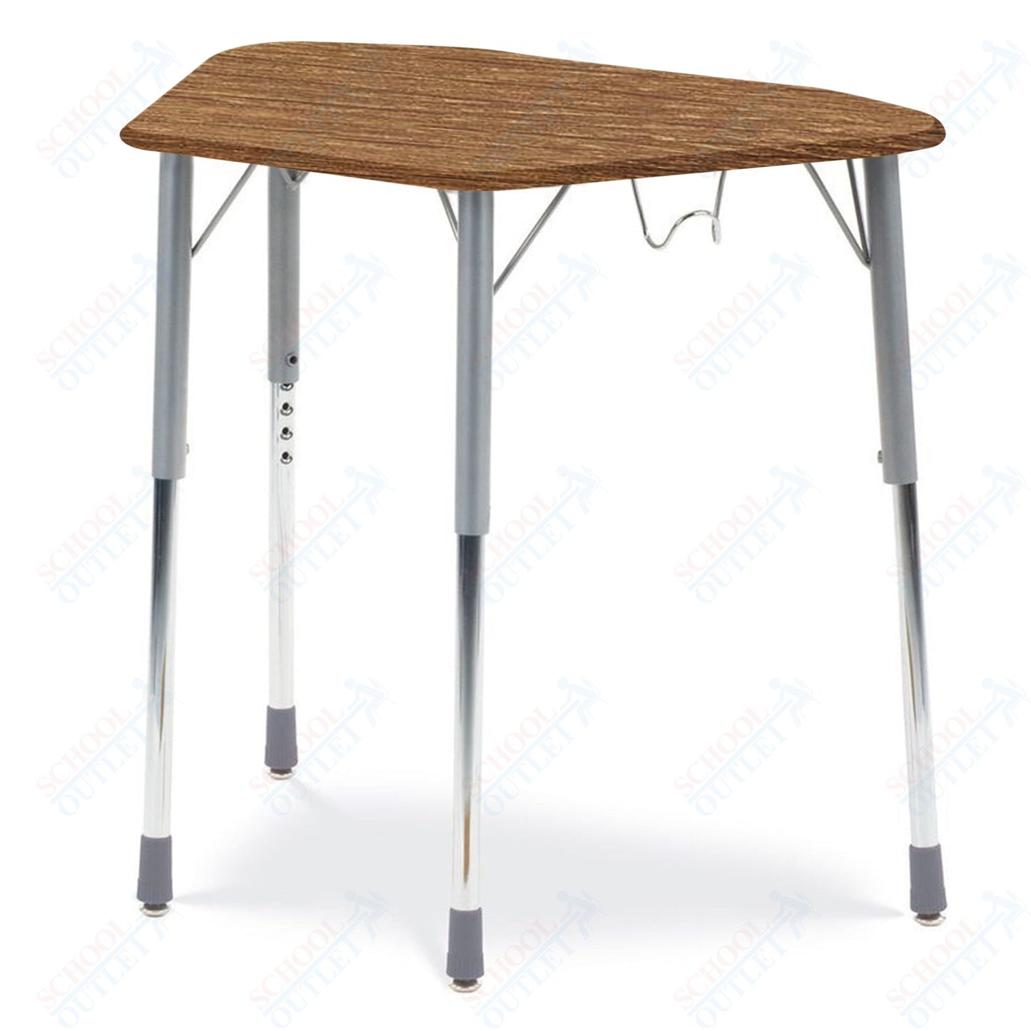 Virco ZHEXBHM - ZUMA Series Student Desk, Collaborative Shape Hard Plastic Top for 6-Desk Hexagonal Grouping, Adjustable Height Legs 22"-34"H and a backpack hanger
