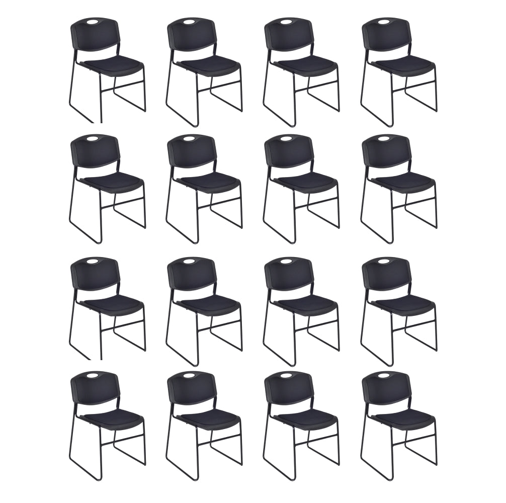 Regency Zeng Padded Support Stack Chair - Black (Pack of 16)