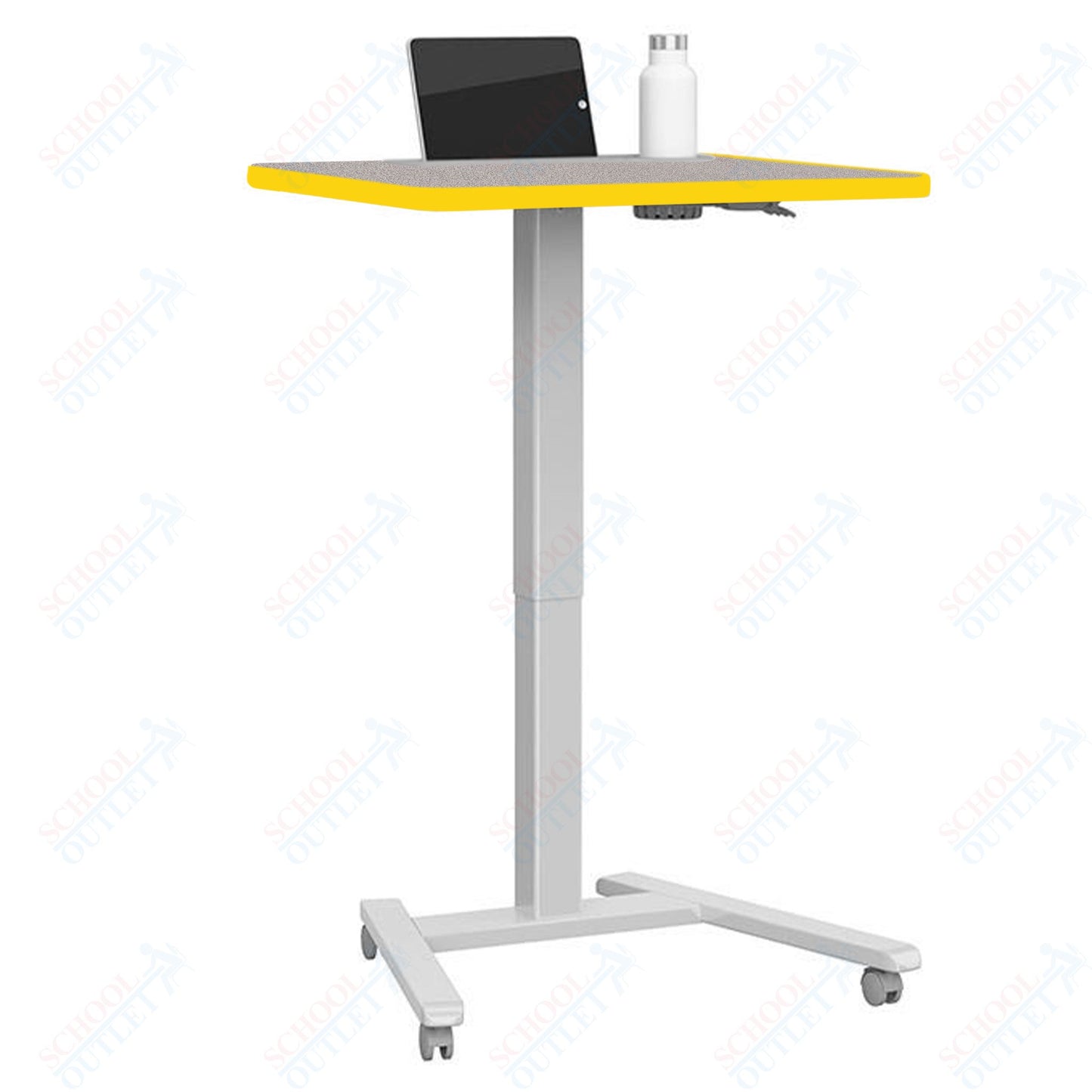 Haskell Education Fuzion Series Mobile Sit to Stand Adjustable Desk with Grommet - 22"D x 26"W x 28.25-42"H (2FZPN7G.2226)